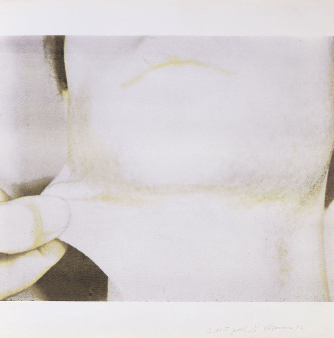 A screenprint by Bruce Nauman titled Studies for Holograms (d), dated 1970