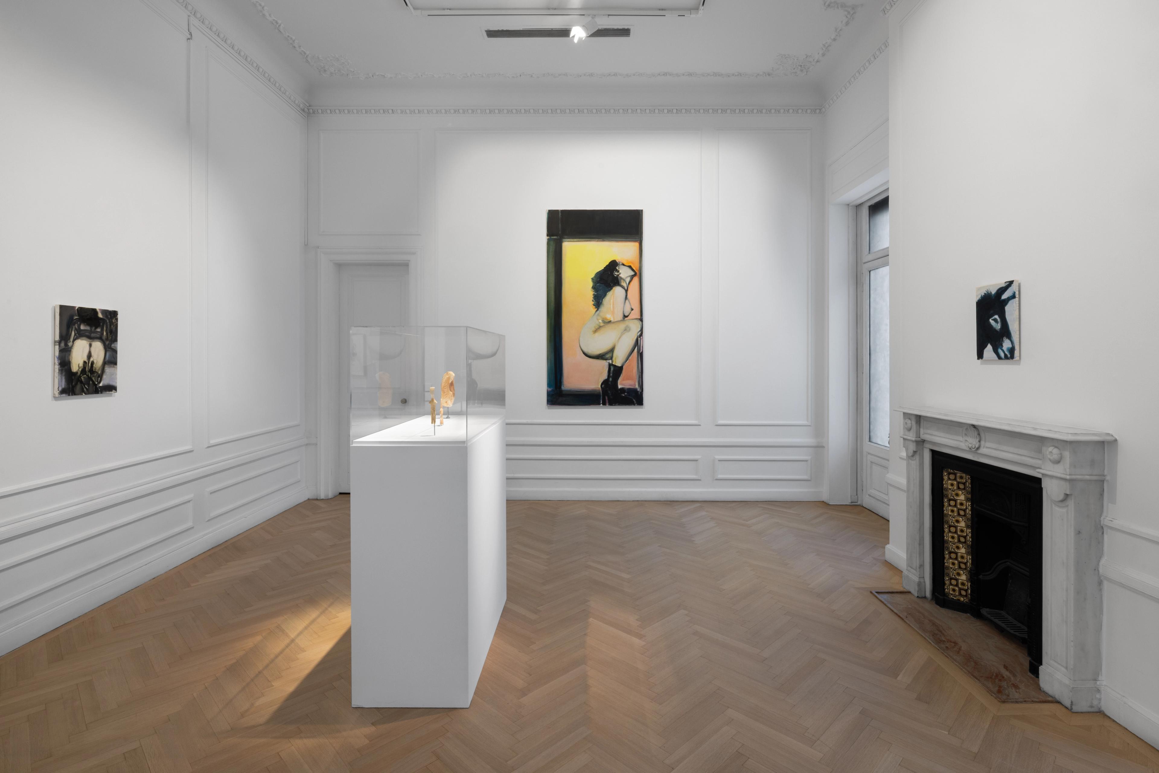 Installation view of the exhibition Marlene Dumas: Cycladic Blues at the Museum of Cycladic Art in Athens, Greece, dated 2025.