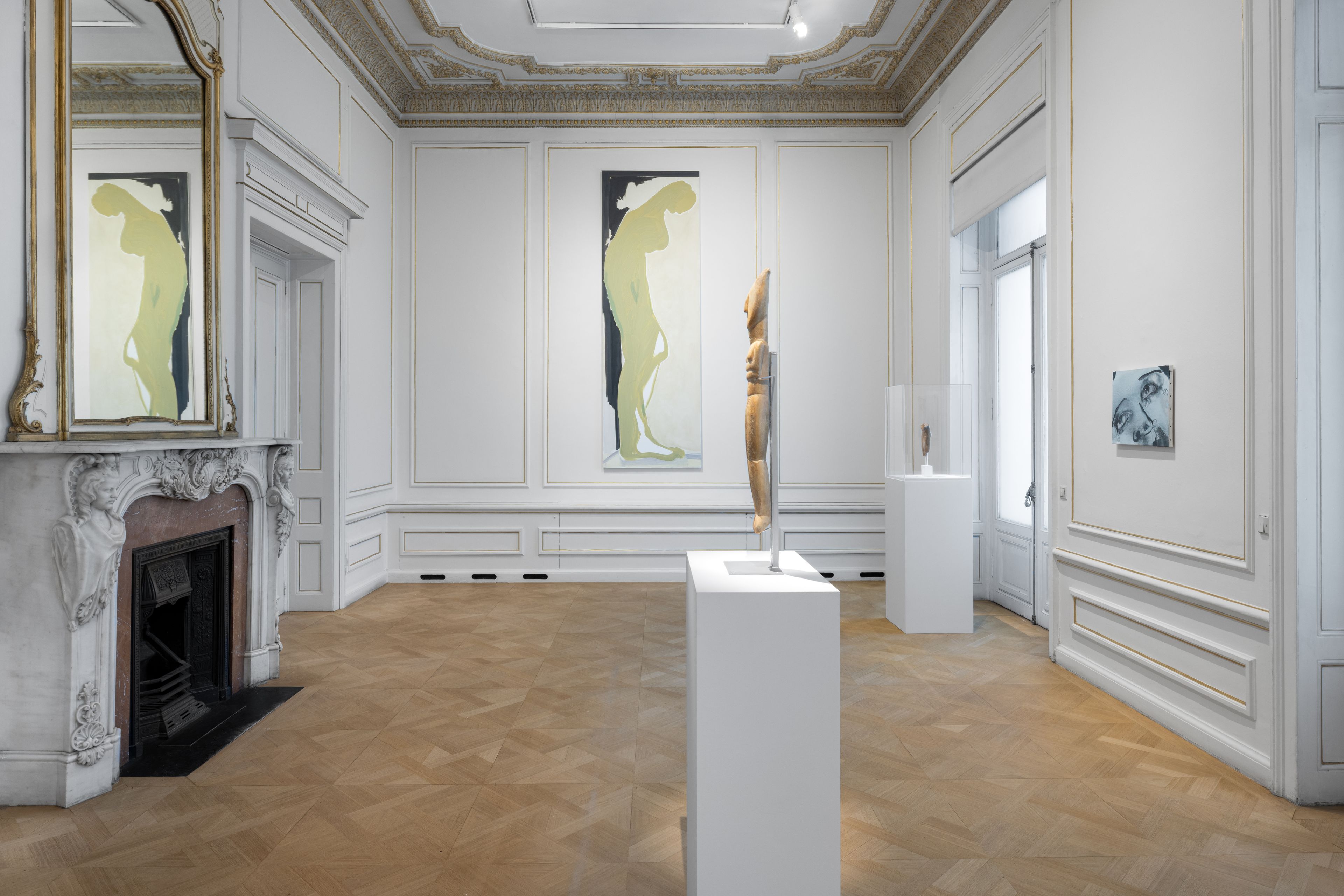 Installation view of the exhibition Marlene Dumas: Cycladic Blues at the Museum of Cycladic Art in Athens, Greece, dated 2025.