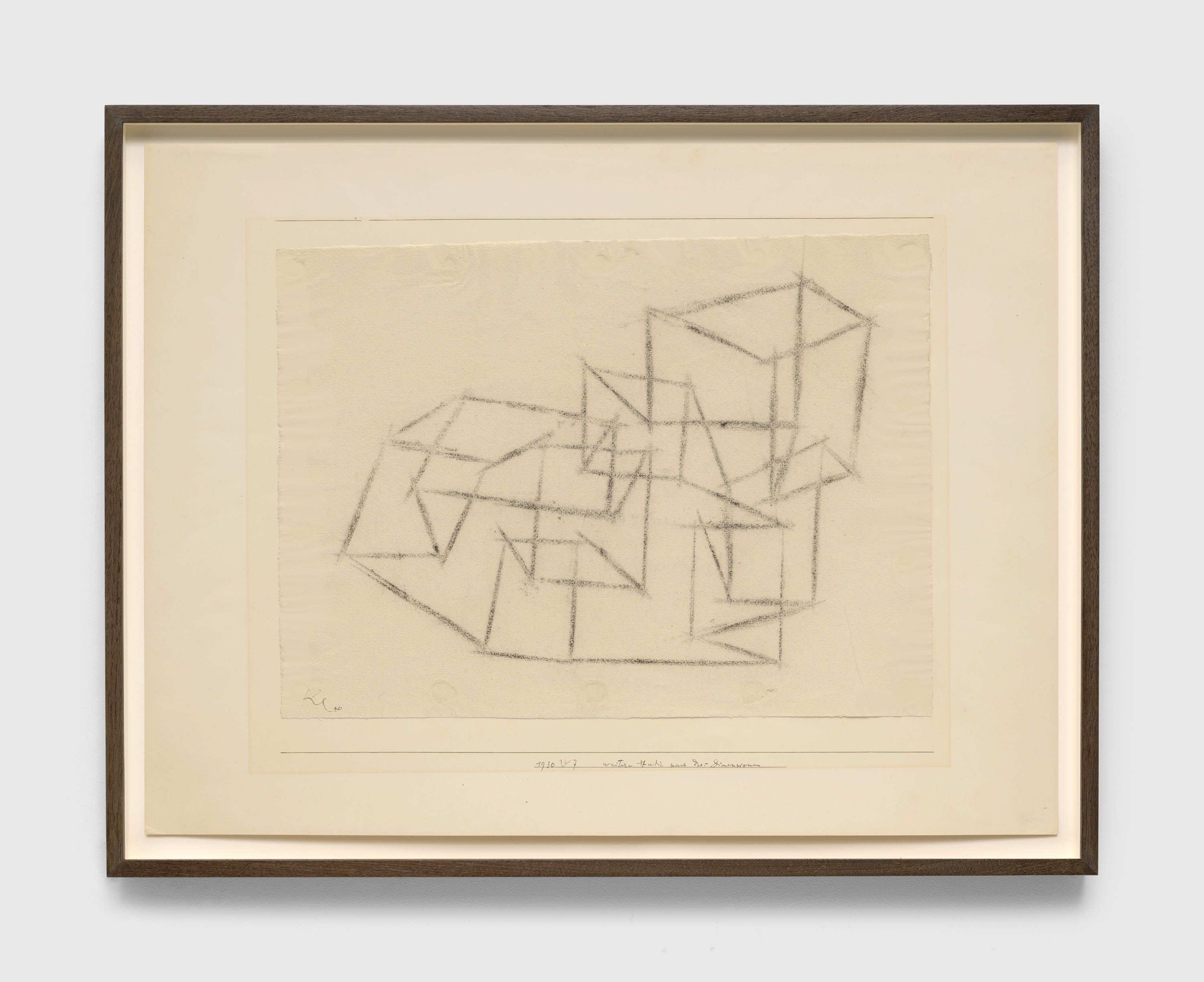 A work on paper by Paul Klee, titled weitere Studie nach drei Dimensionen (Further study in three dimensions), dated 1930.