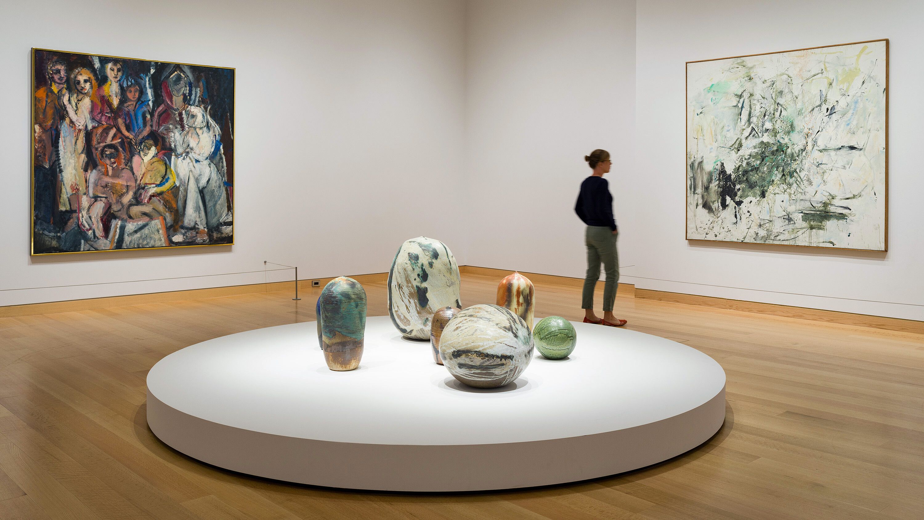 Installation view of Toshiko Takaezu works