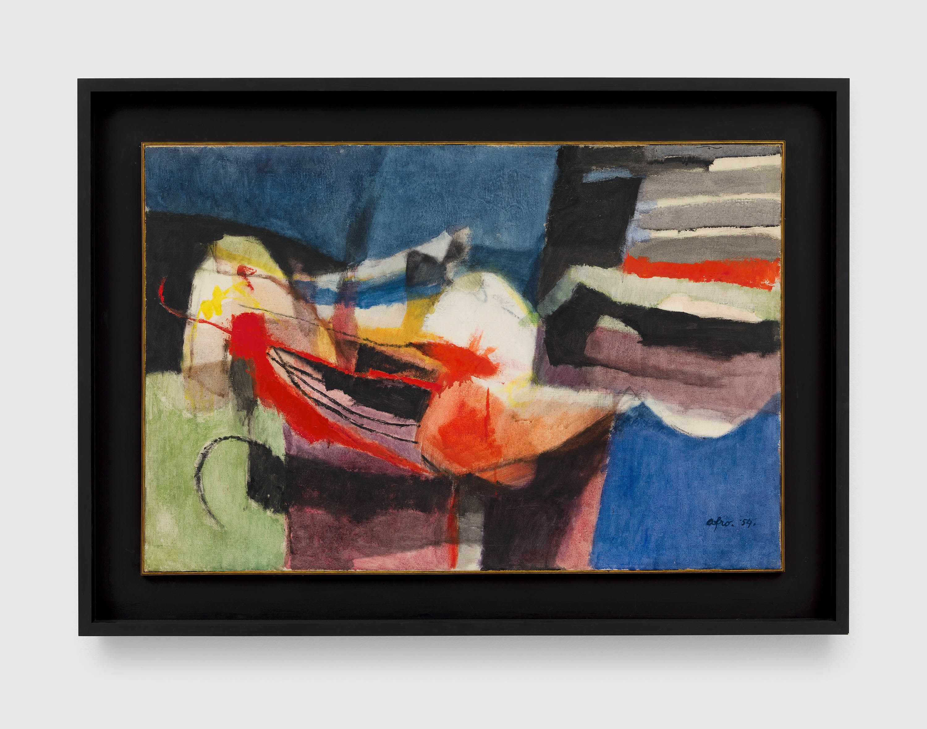A painting by Afro, titled La persiana 2, dated 1954.