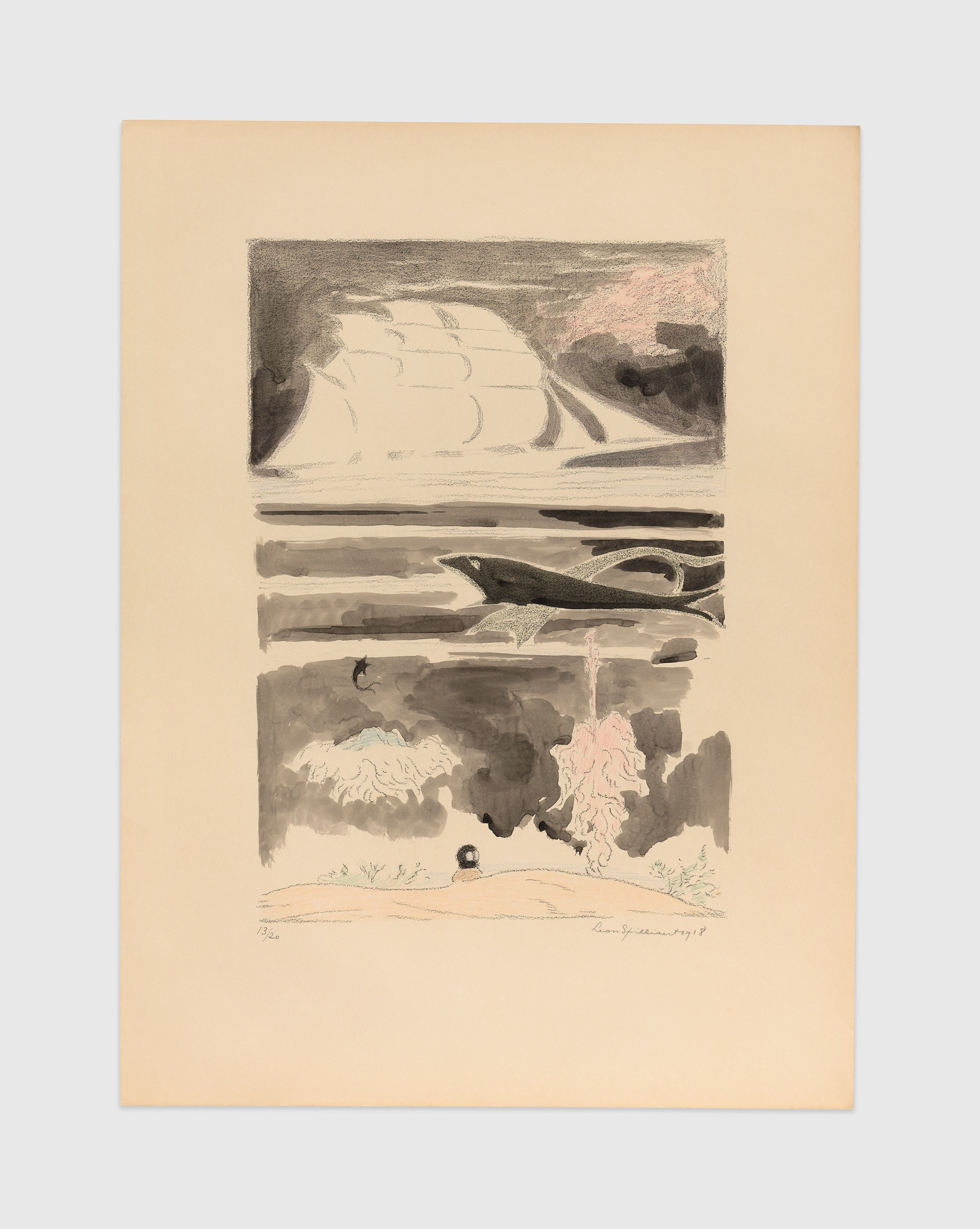 A detail from a 10-part print on paper by Léon Spilliaert, titled Les Serres chaudes (Hothouses), dated 1918.