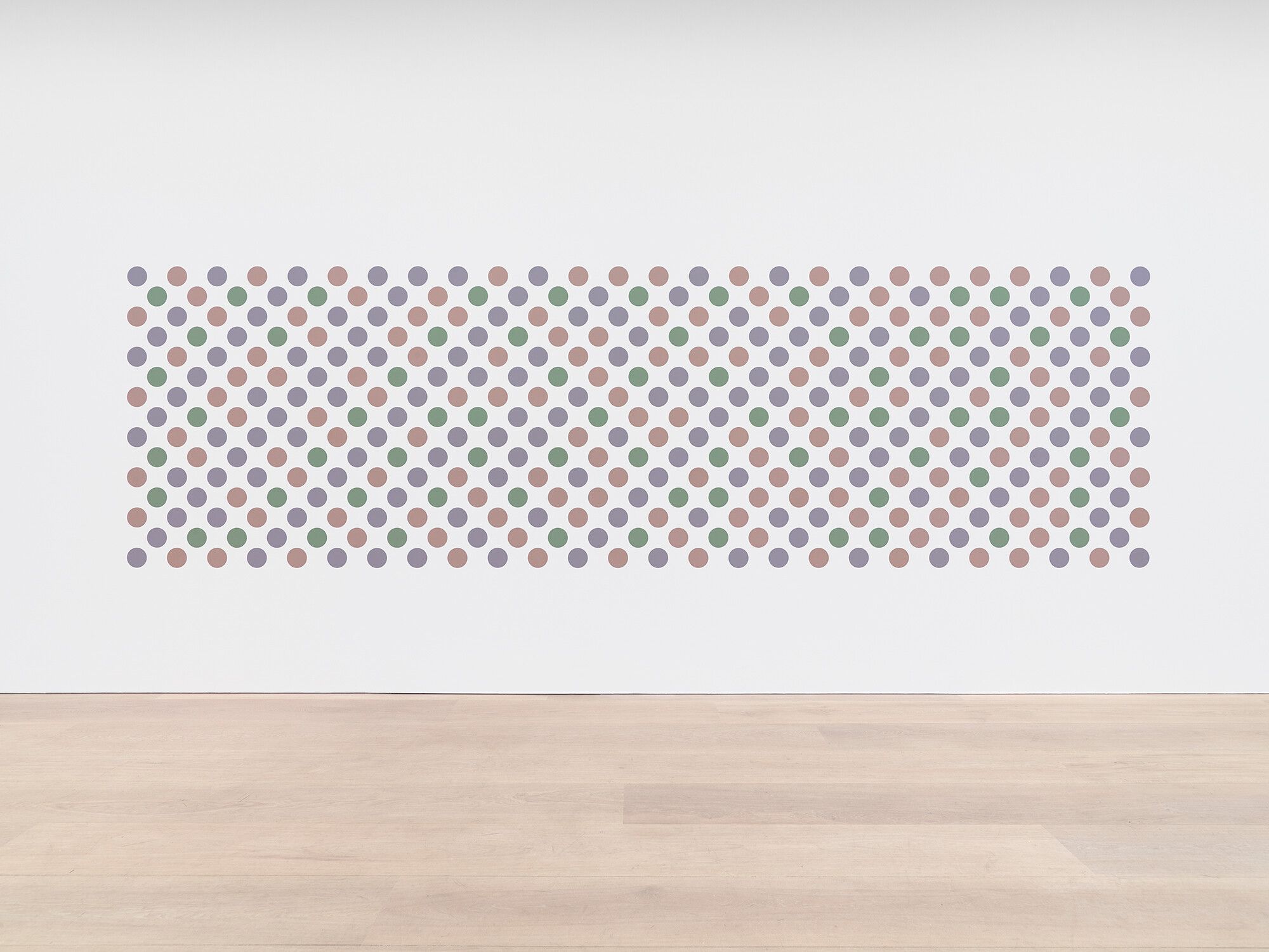 A painting by Bridget Riley, titled Cosmos 2, dated 2017.