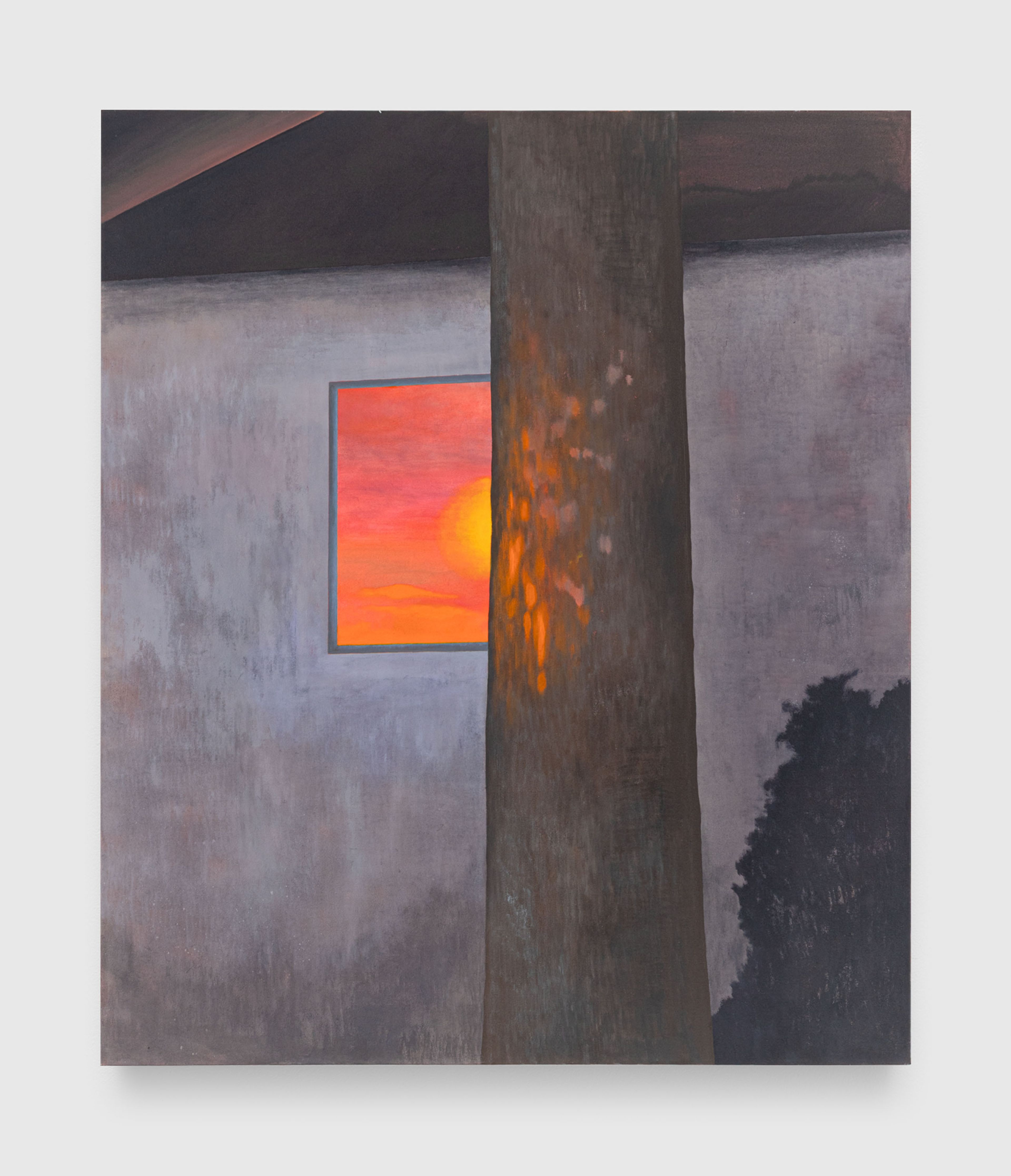 A painting by Prae Pupityastaporn, titled Backroom, dated 2025.