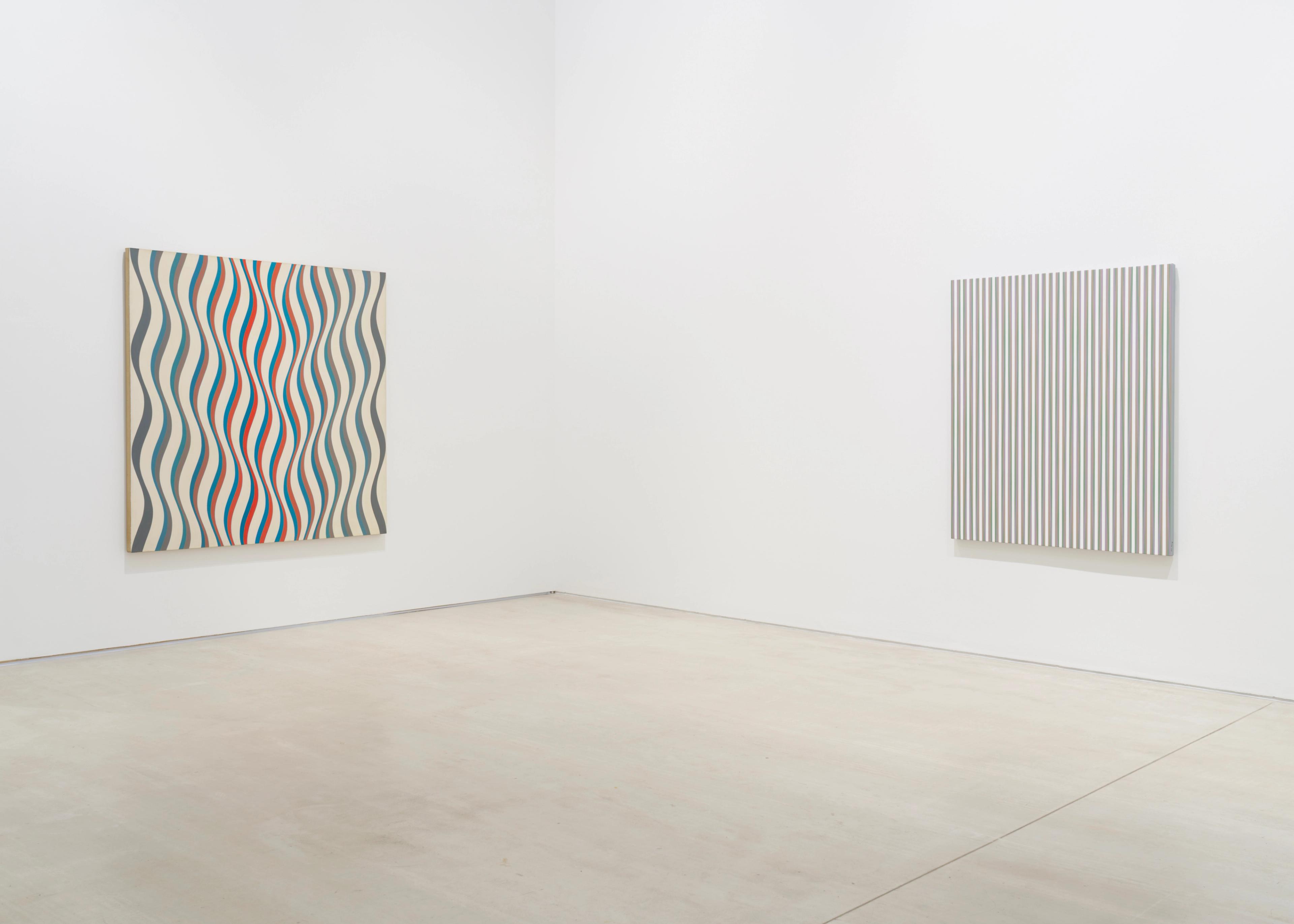 Installation view of the exhibition titled Bridget Riley: Learning to See, at Turner Contemporary, located in Margate, United Kingdom, dated 2025.