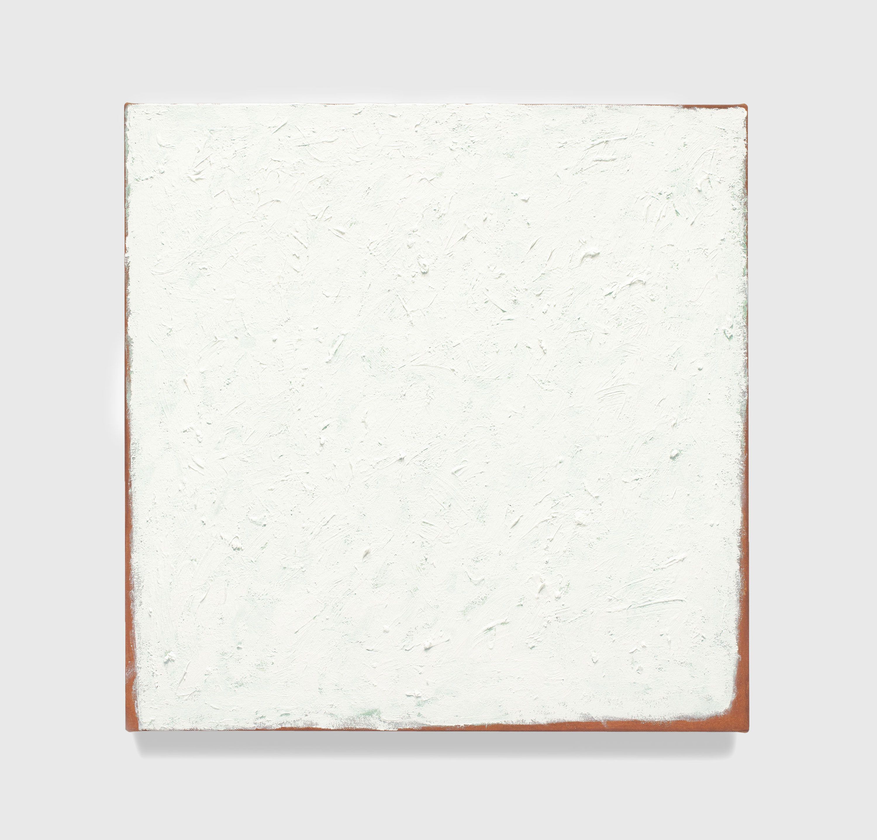 An untitled oil on stretched cotton canvas artwork by Robert Ryman, dated 2011.