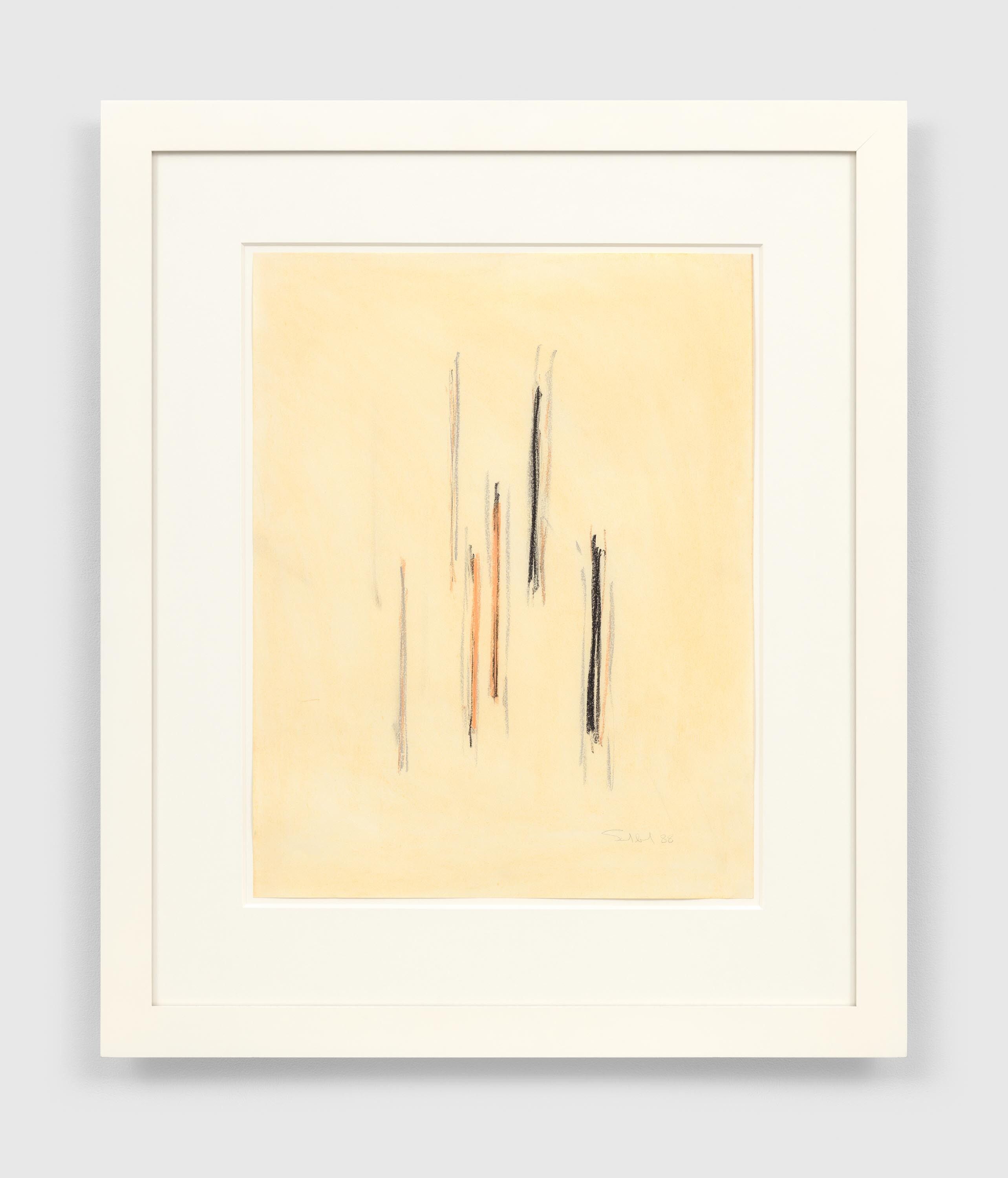 An untitled drawing by Fred Sandback, dated 1988.