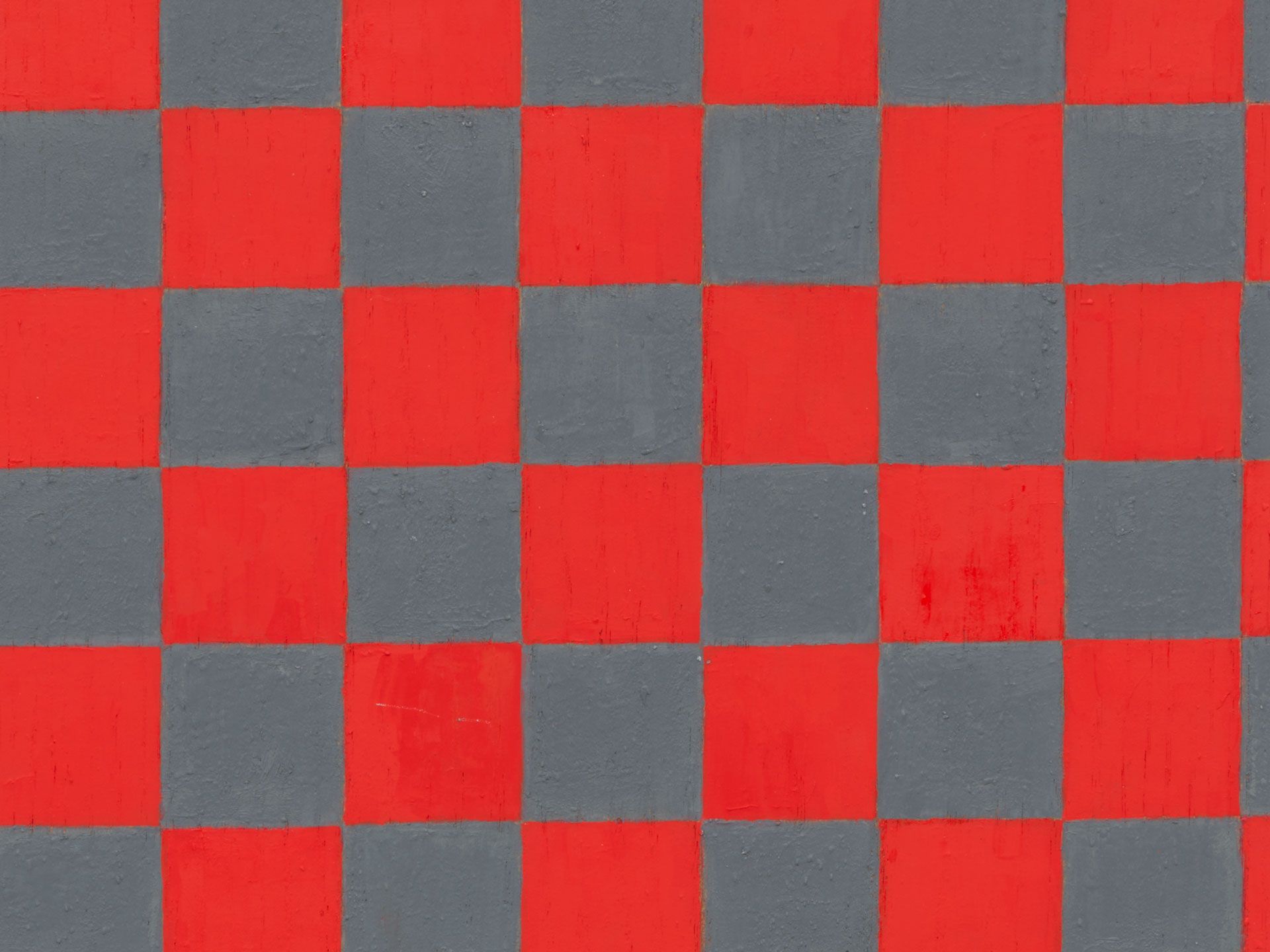 Detail of a set of four paintings by Sherrie Levine, named Medium Check Paintings, dated 2008 to 2020.