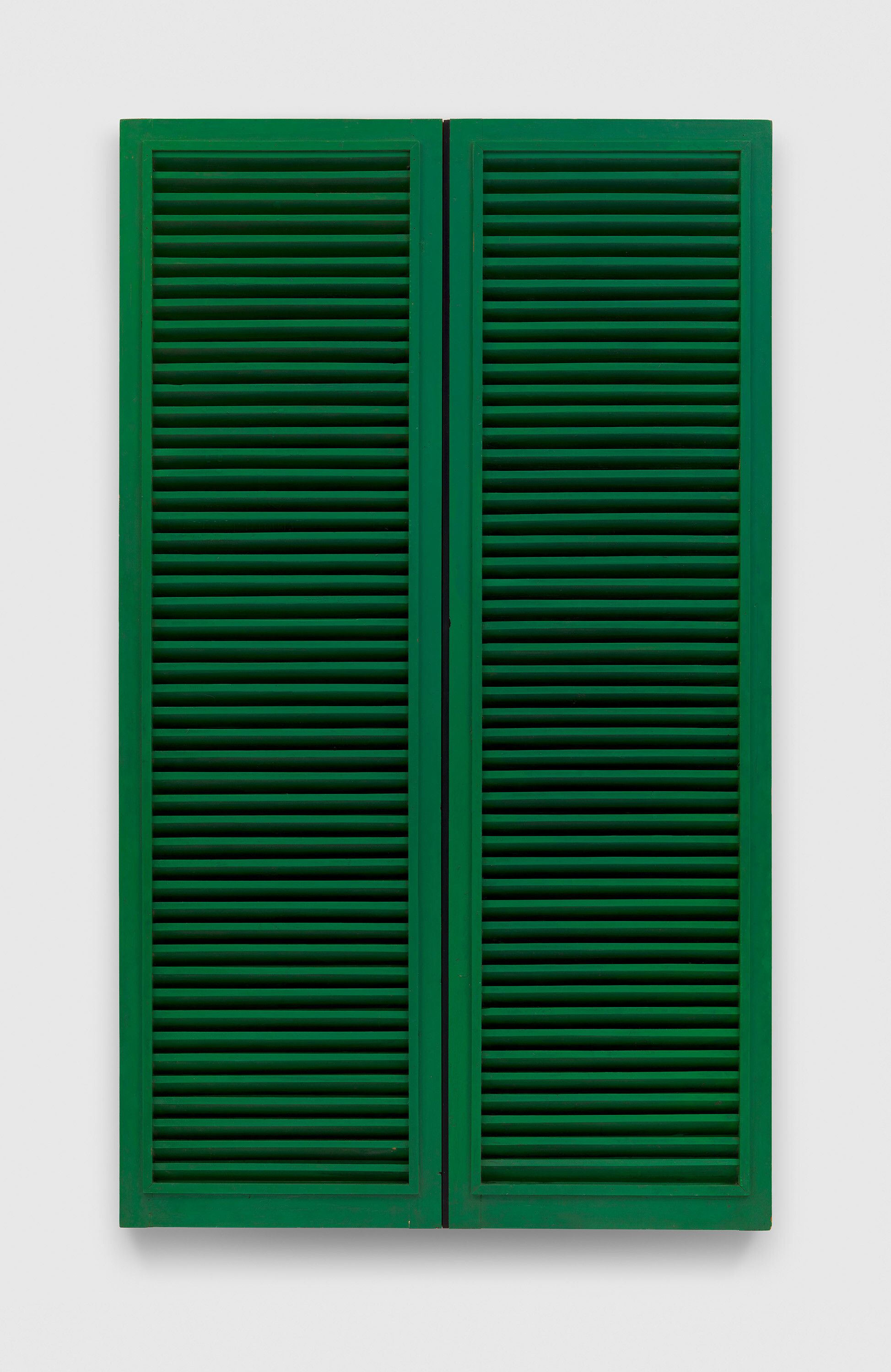 A painting by Tano Festa, titled Persiana verde n. 6, dated 1962.