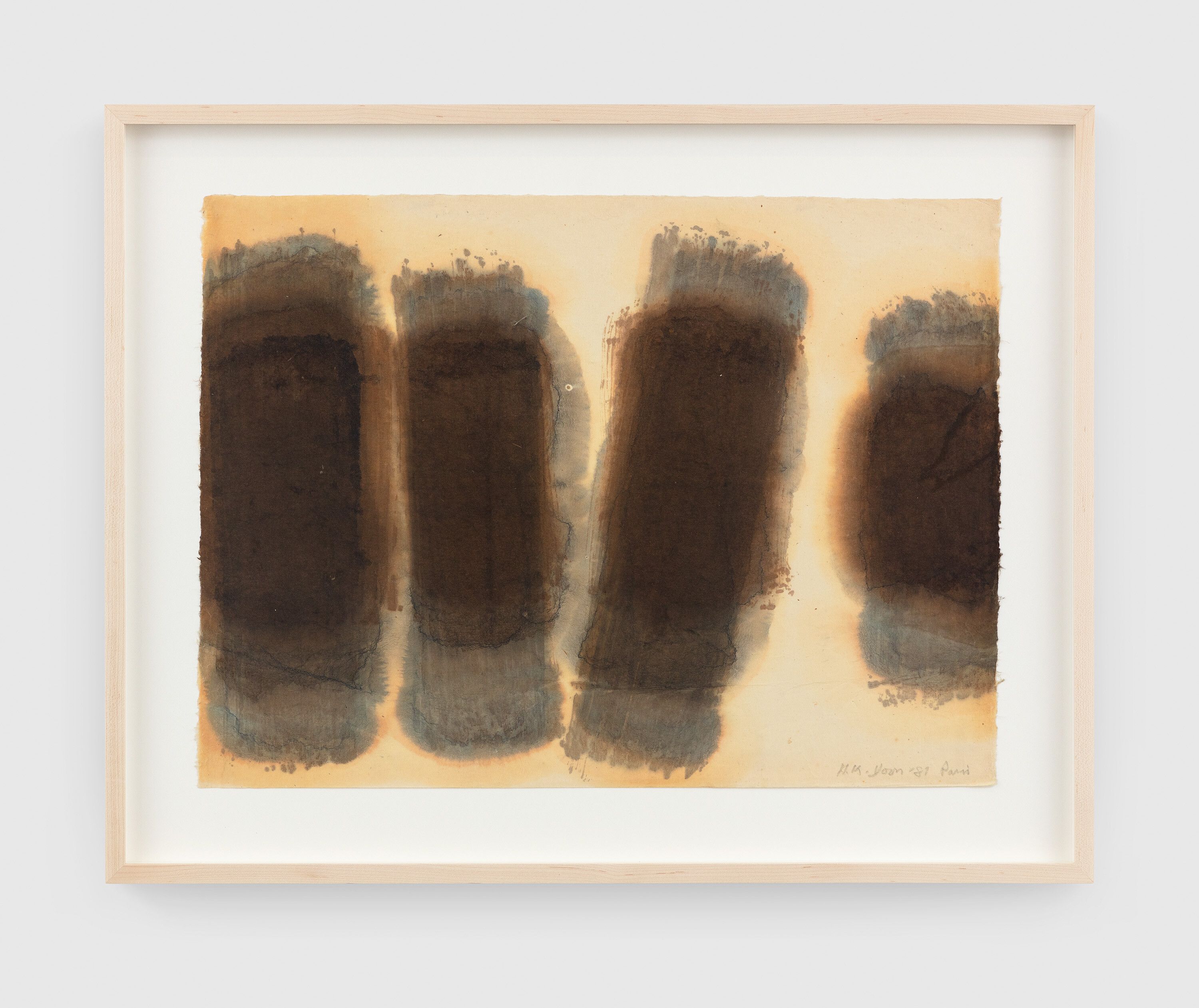A work on paper by Yun Hyong-keun, titled Burnt Umber & Ultramarine﻿, dated 1981.