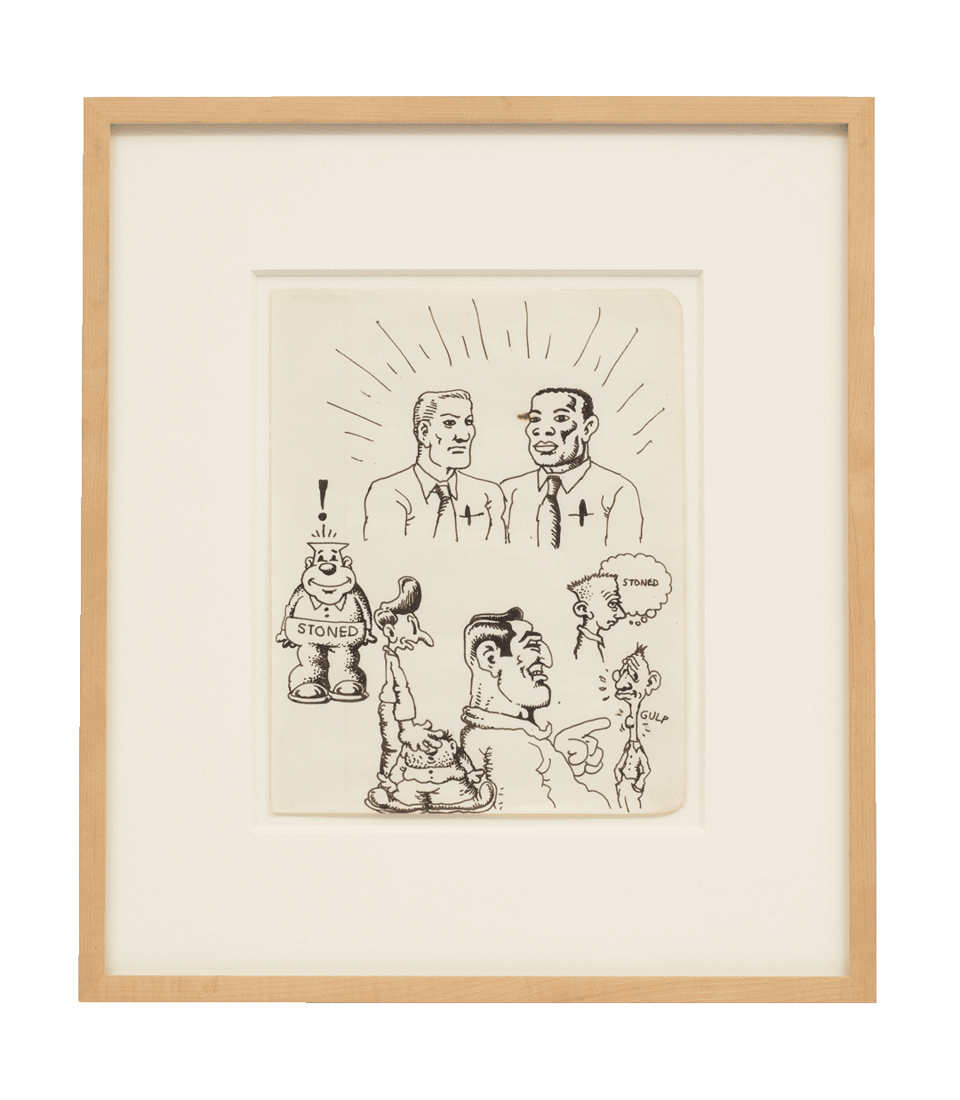 A drawing by R. Crumb titled Stoned (Gulp), dated circa 1960.