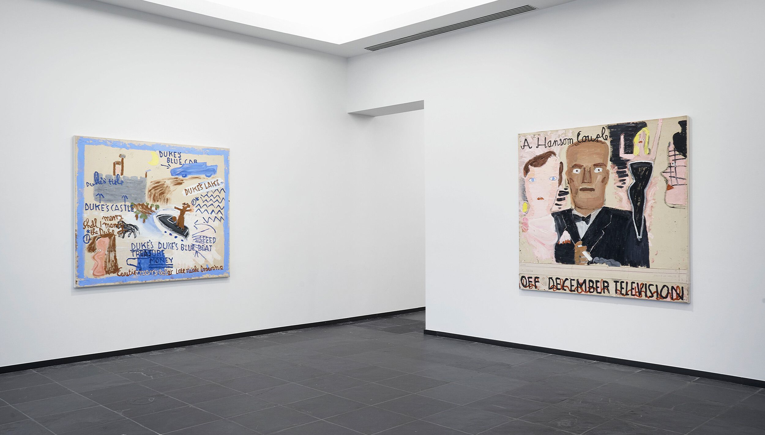 Photo by Dirk Pauwels of an Installation view, Rose Wylie: picky people notice...,, S.M.A.K., Stedelik Museum voor Actuele Kunst, Ghent, dated 2022.