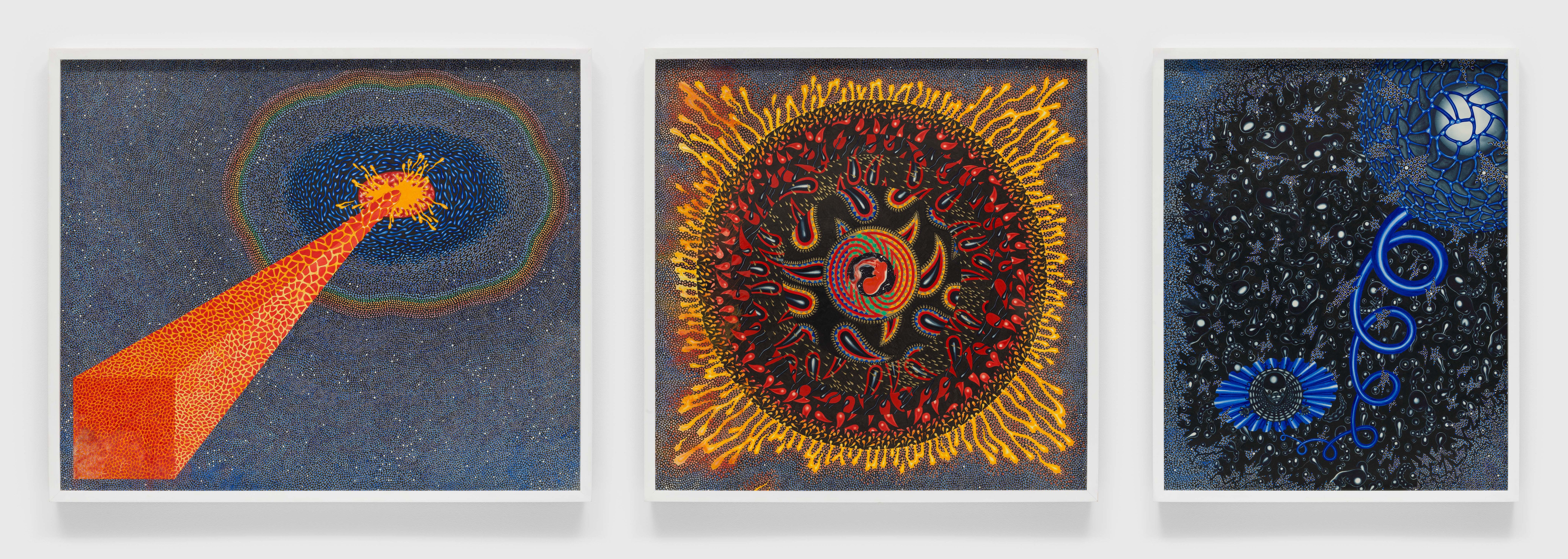 A painting by Ching Ho Cheng, titled X Triptych, dated 1969.