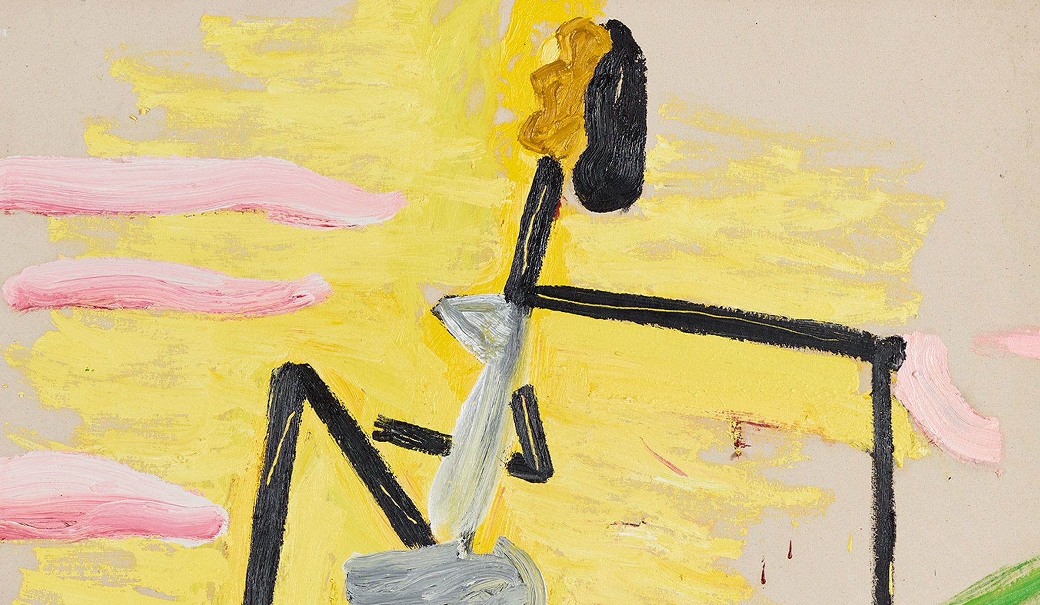 Righthand detail of Pink Girl, Like an Assyrian Dancer and Pink Clouds, 2021