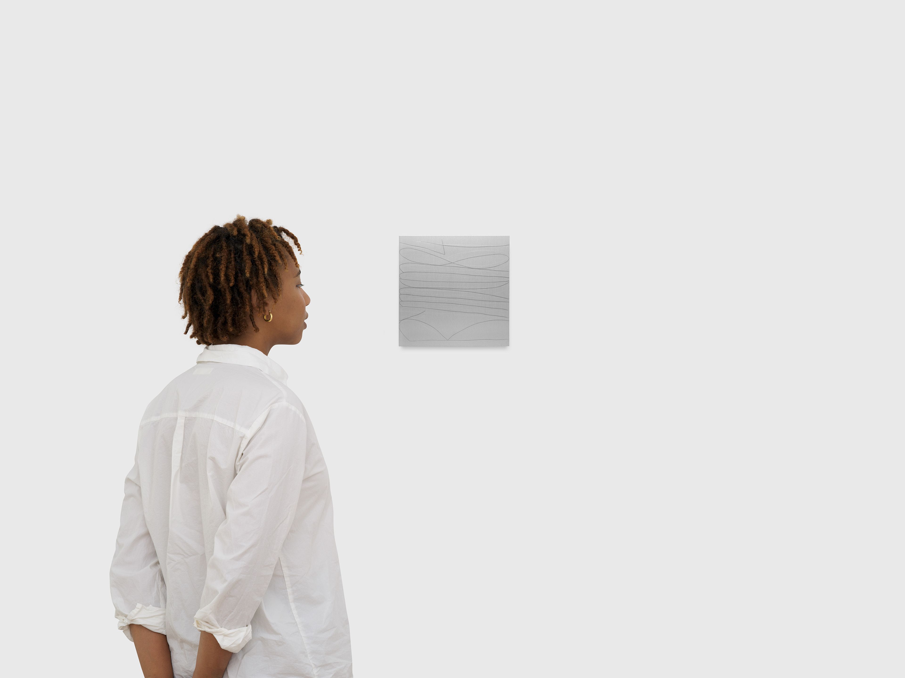 A painting by Robert Ryman, titled Spectrum VIII, dated 1984.