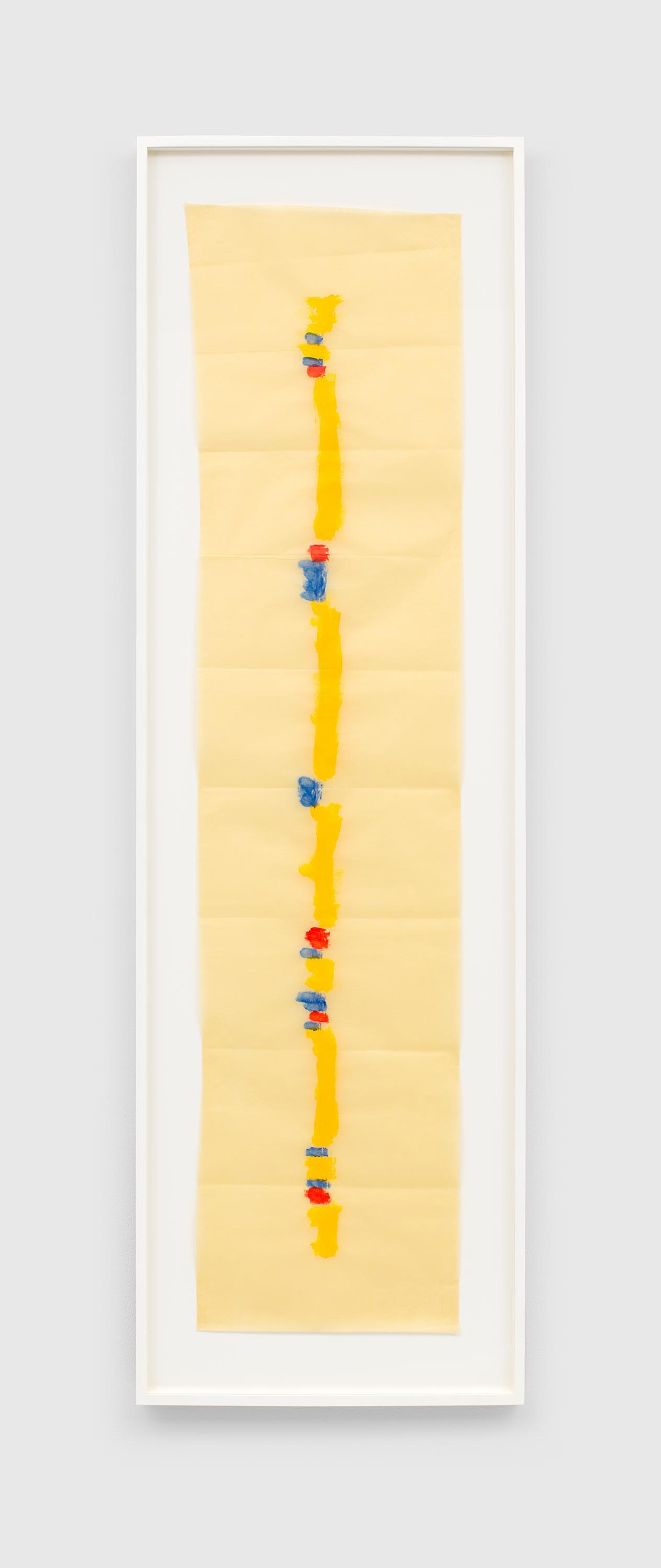 An acrylic paint on paper by Fred Sandback, called Untitled, circa 1995.