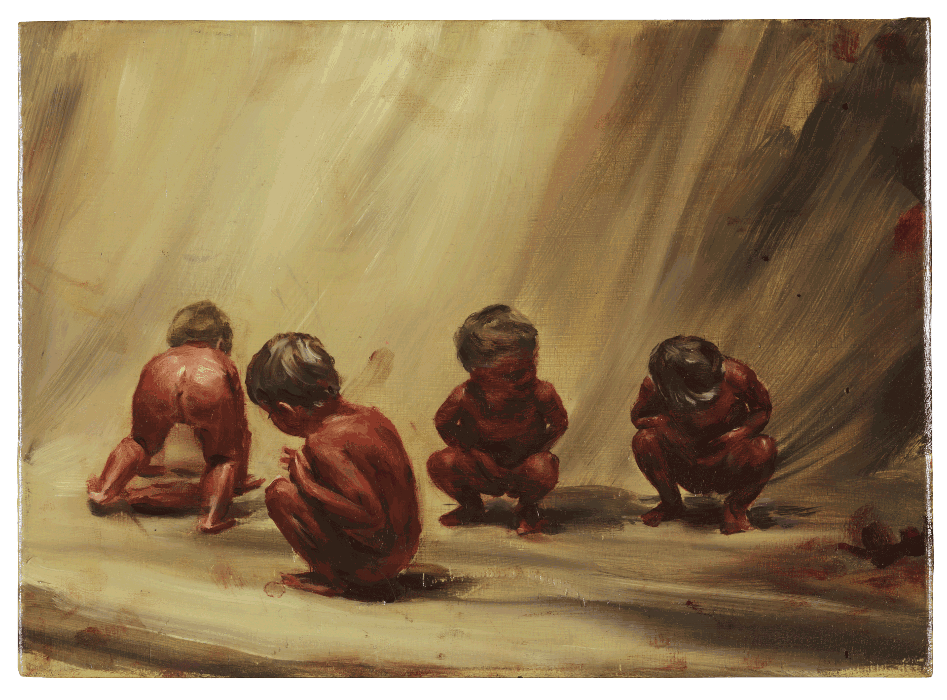 A painting by Michaël Borremans, titled Fire From the Sun, dated 2017.