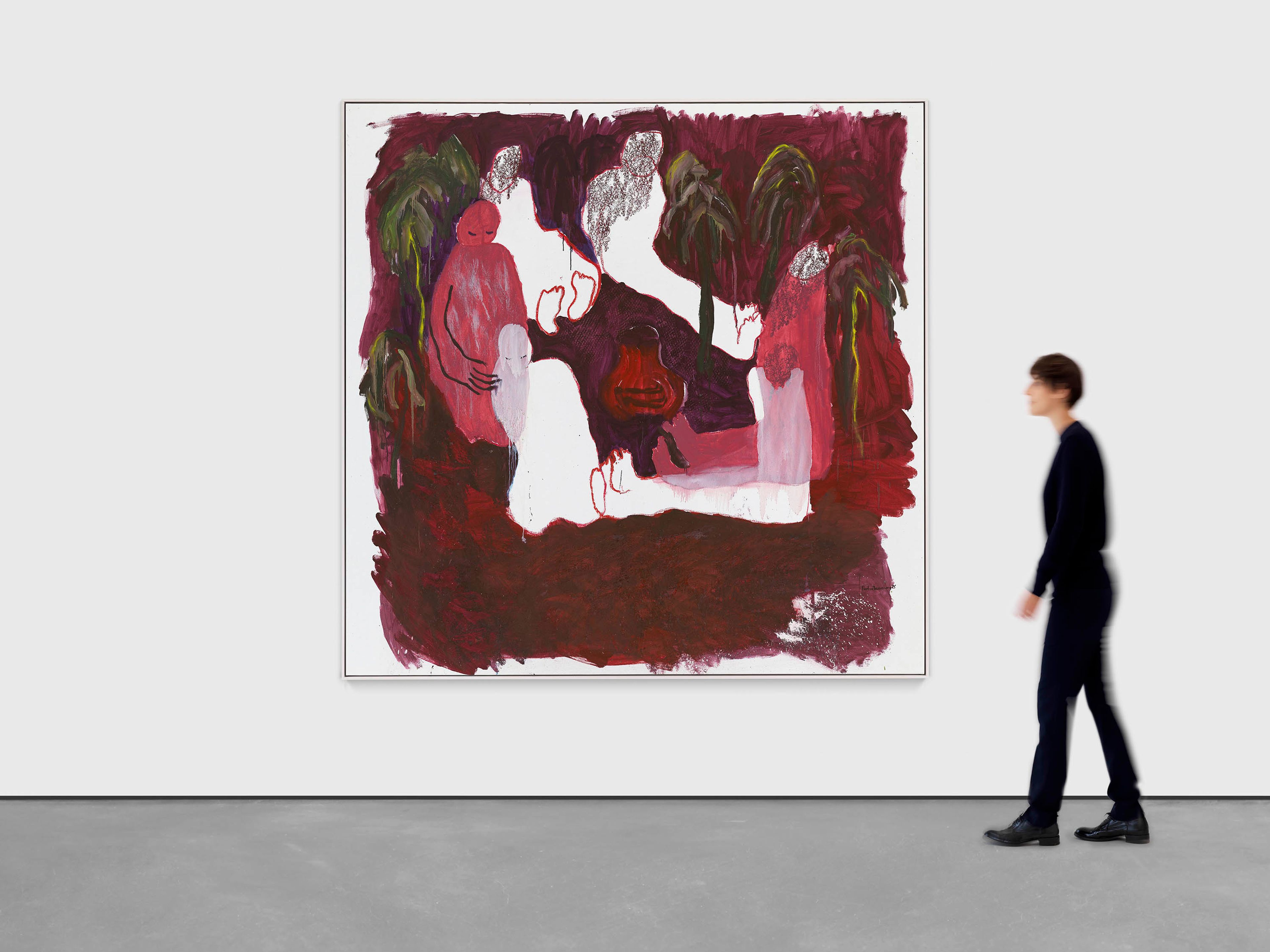 A painting by Portia Zvavahera, titled Kutsipikwa muhari, dated 2025.