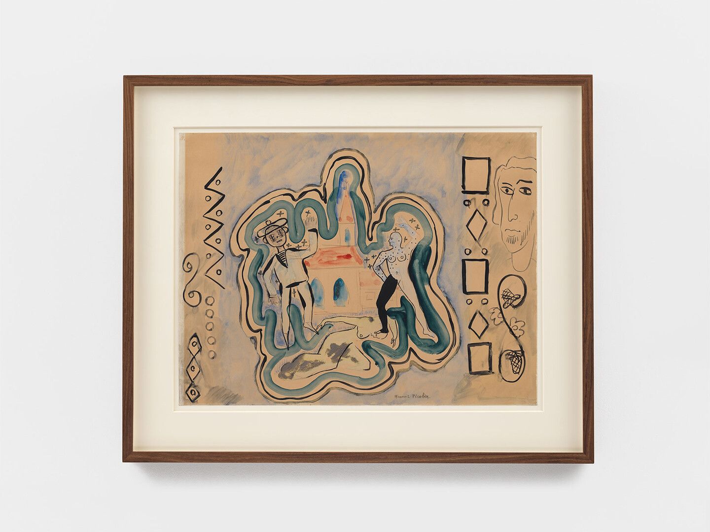 A drawing by Francis Picabia, titled Colloque, translated as Colloquy, dated 1926 to 1928.