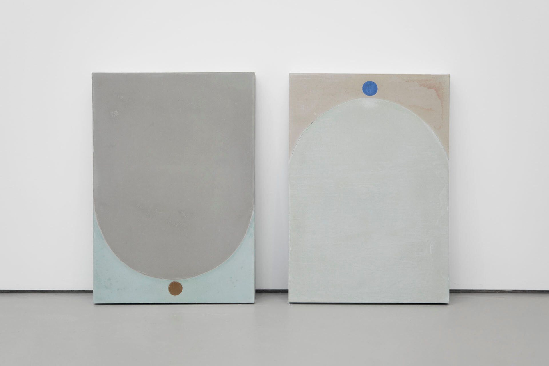 A sculpture by Gordon Hall, titled Panels (Winter Dawn and Dusk), dated 2018.