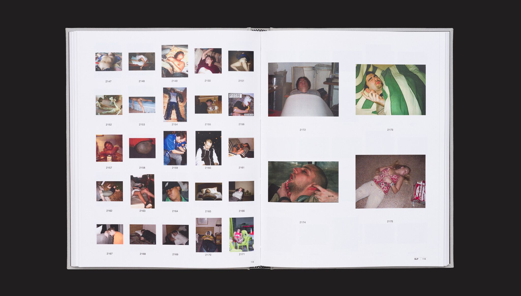 A spread from a book by Steven Shearer, titled Archive Volumes, 2010-ongoing, artist books, 19 volumes, dimensions variable