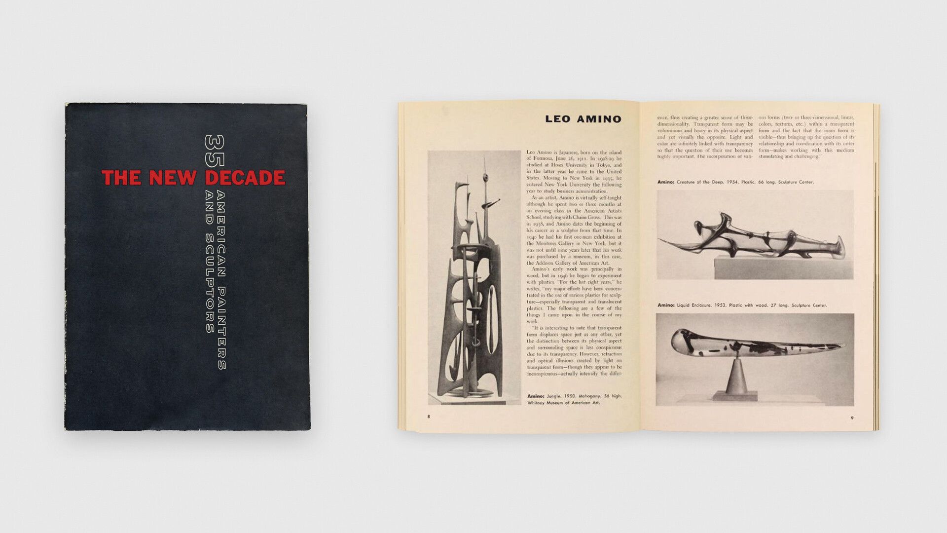 A catalogue titled The New Decade; 35 American Painters and Sculptors, published by The Whitney Museum of American Art, dated 1955.