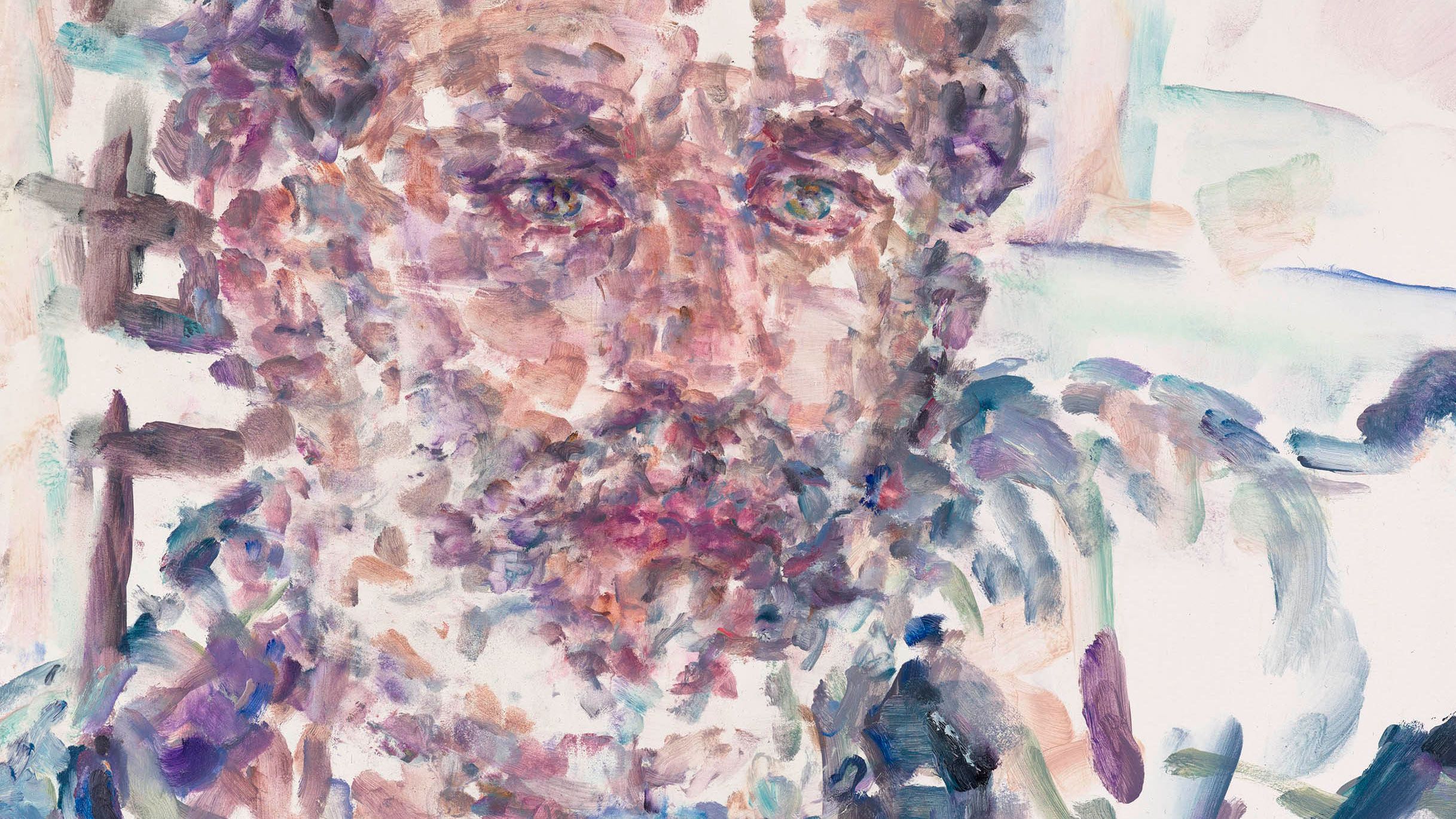 A detail of an artwork by Elizabeth Peyton, titled Love (Luca), dated 2023