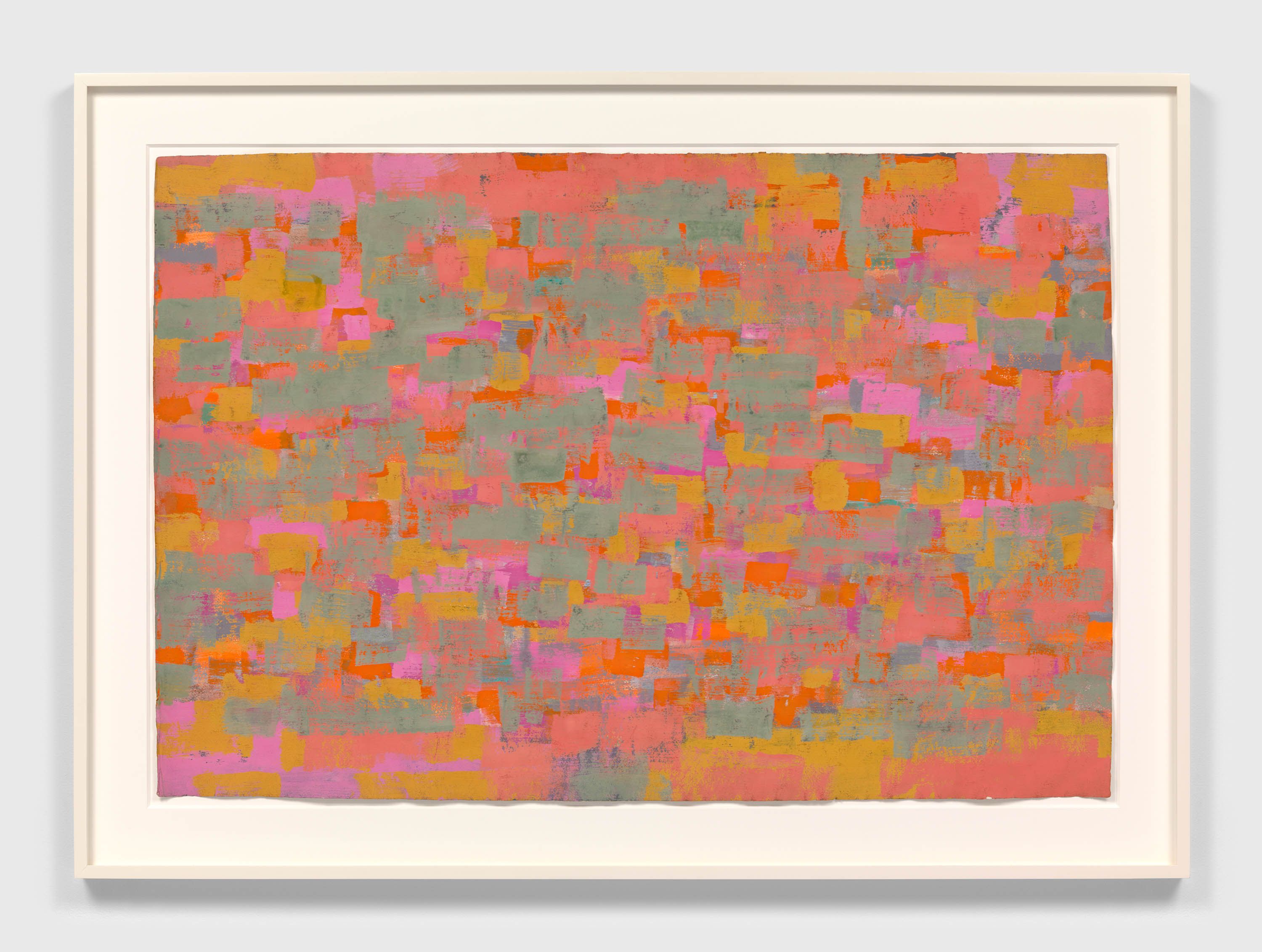 A gouache on paper artwork, titled Orange Painting, dated 1950.