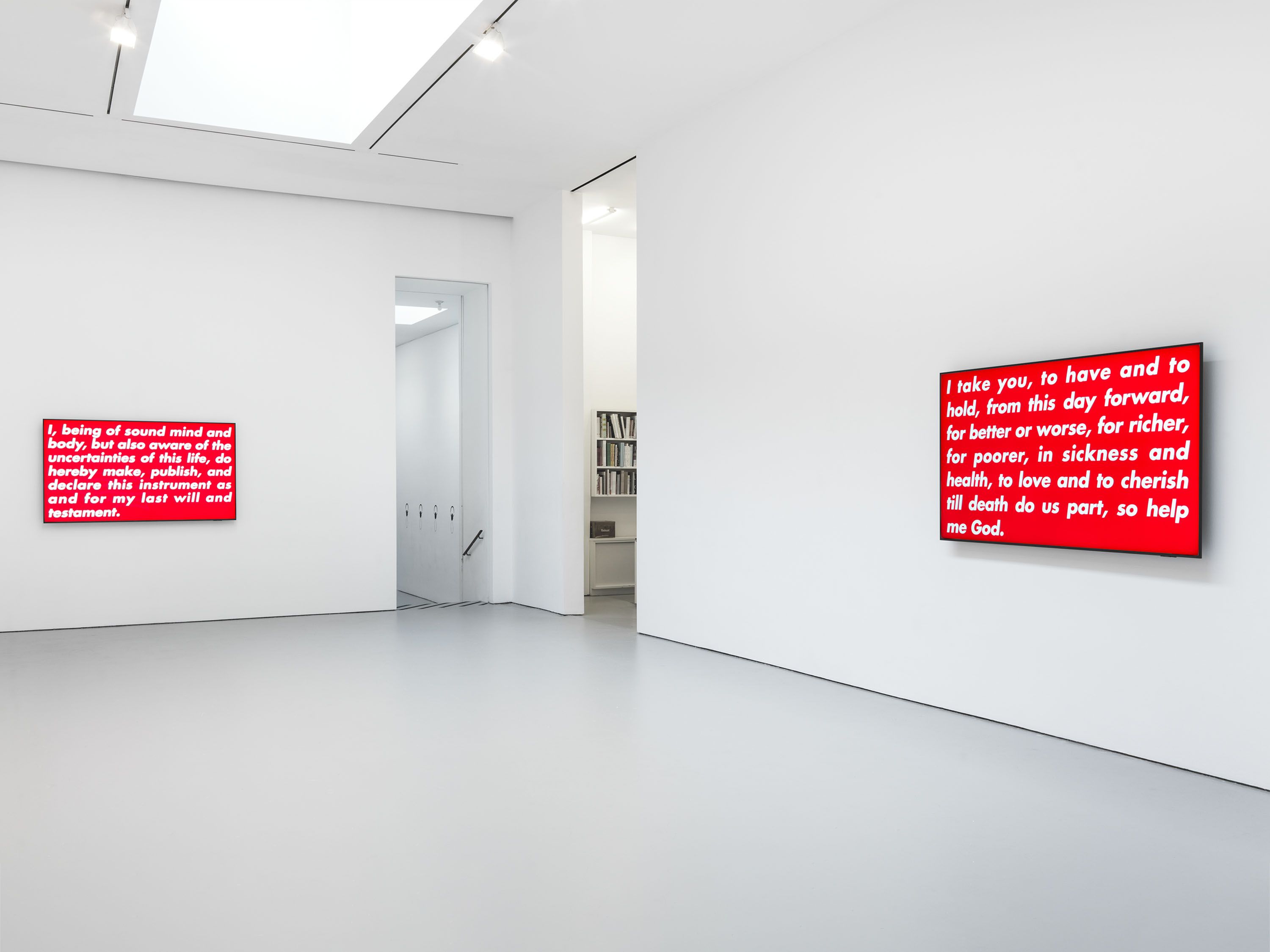 Installation view, Barbara Kruger, David Zwirner, New York, dated 2022