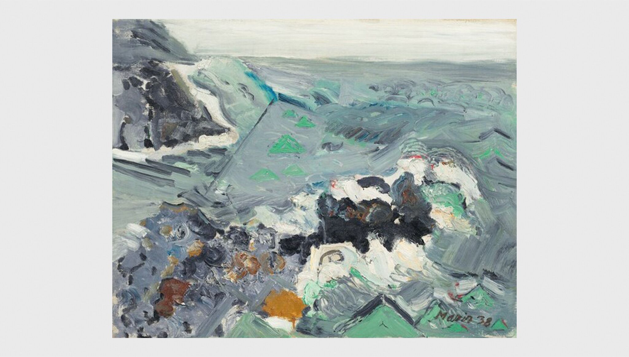 An artwrok by John Marin, titled Grey Sea, dated 1938. Collection of the National Gallery of Art, Washington, DC