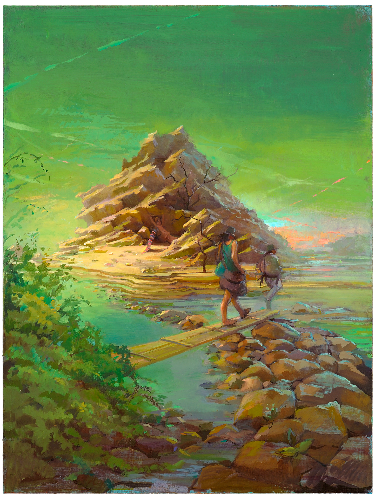 A painting by Lisa Yuskavage, titled Tourists, dated 2008.