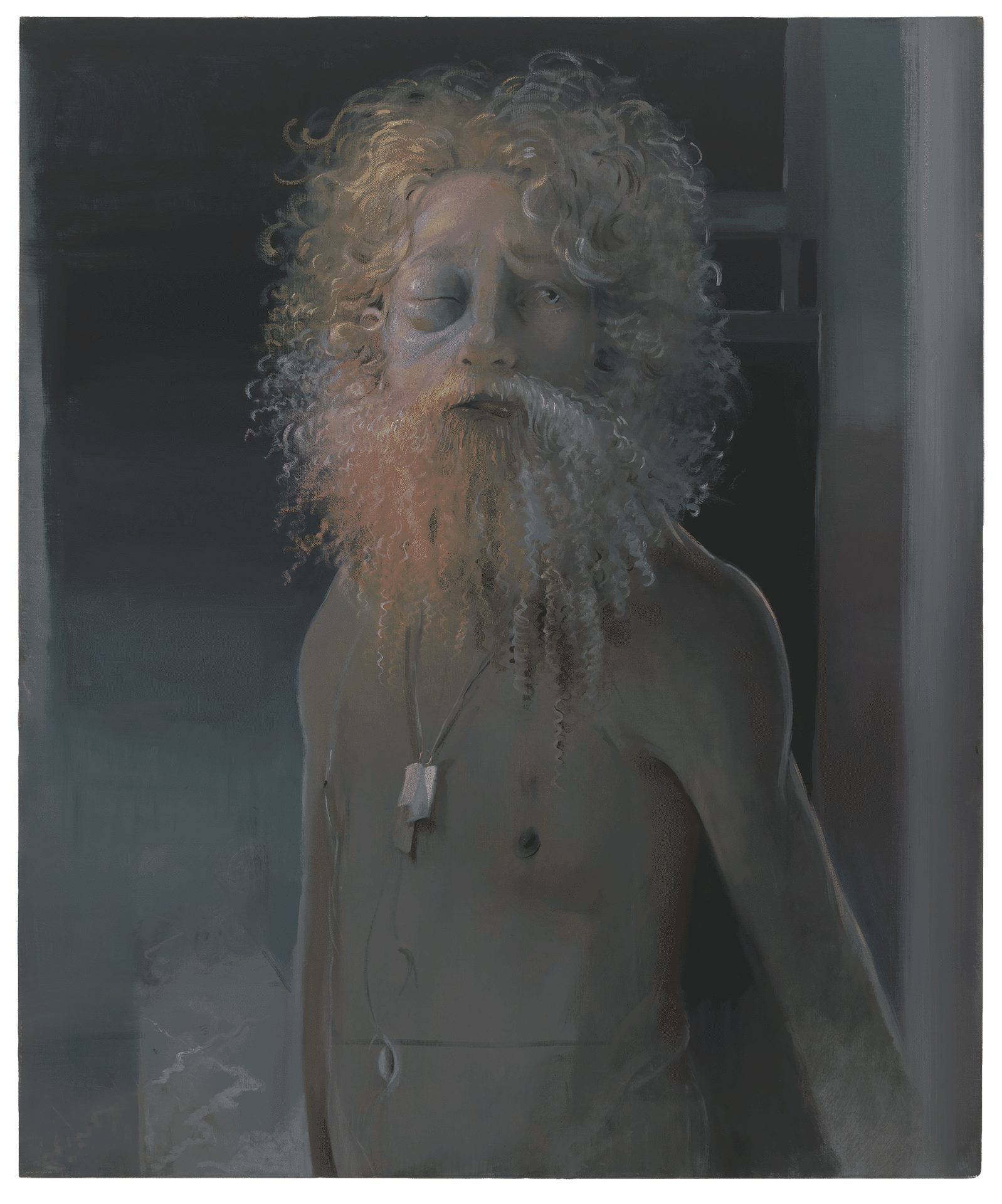 A painting by Lisa Yuskavage, titled Dude of Sorrows, dated 2015.