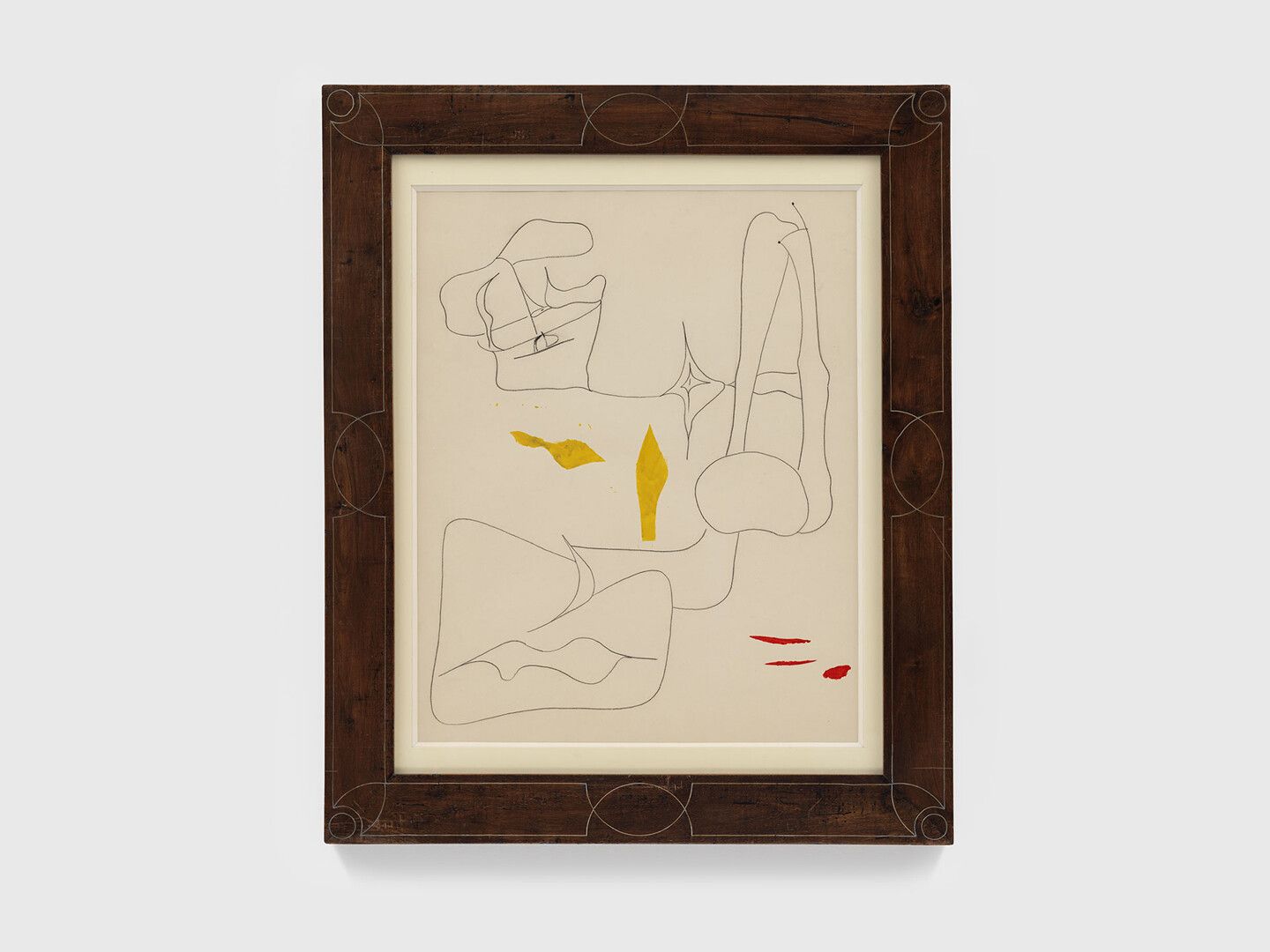 A drawing by Arshile Gorky, titled Sans titre (dessin pr√©paratoire pour Nude), translated as Untitled (Preparatory drawing for a Nude), dated 1945.