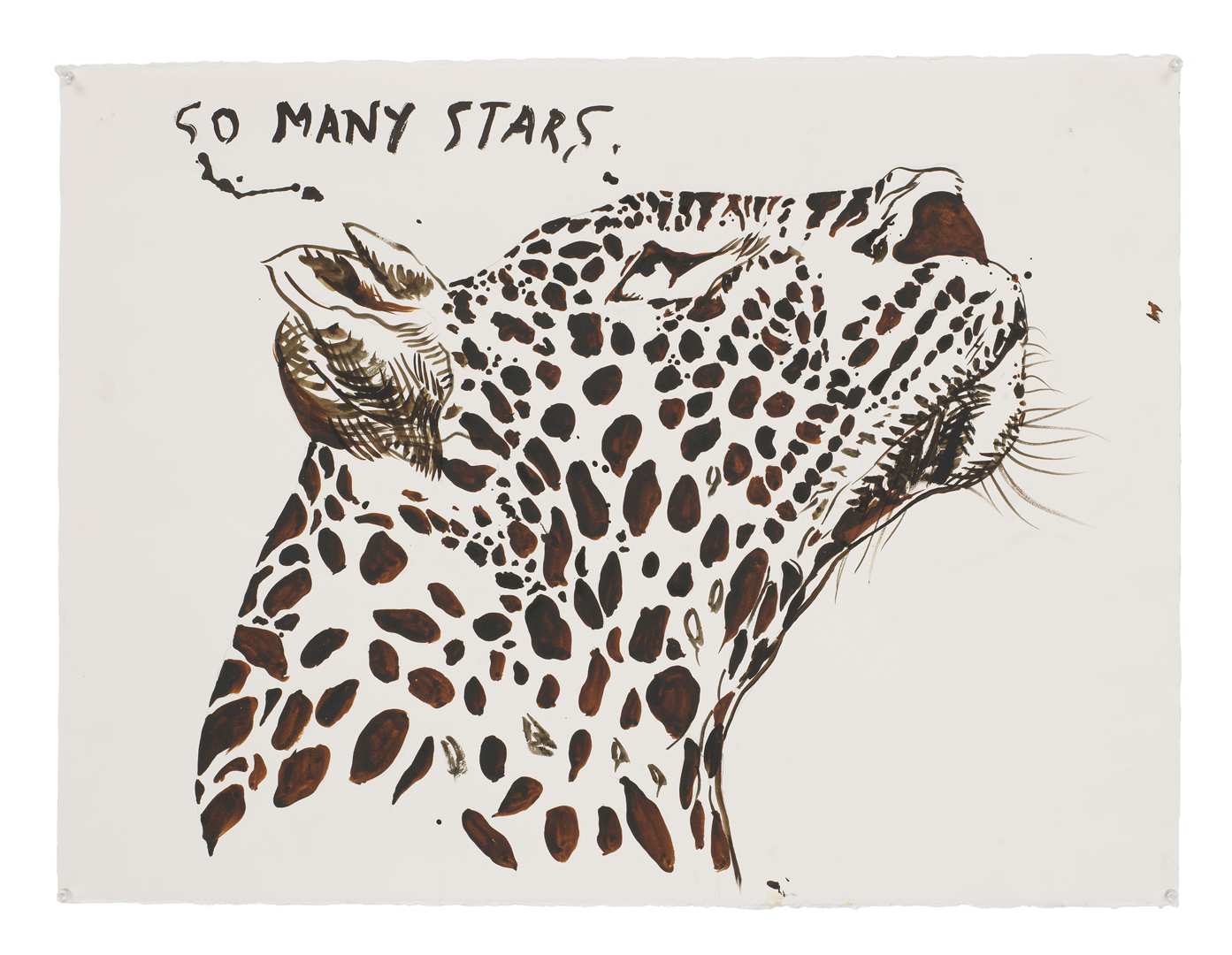 A work on paper by Raymond Pettibon, titled No Title (So many stars.), dated 2019