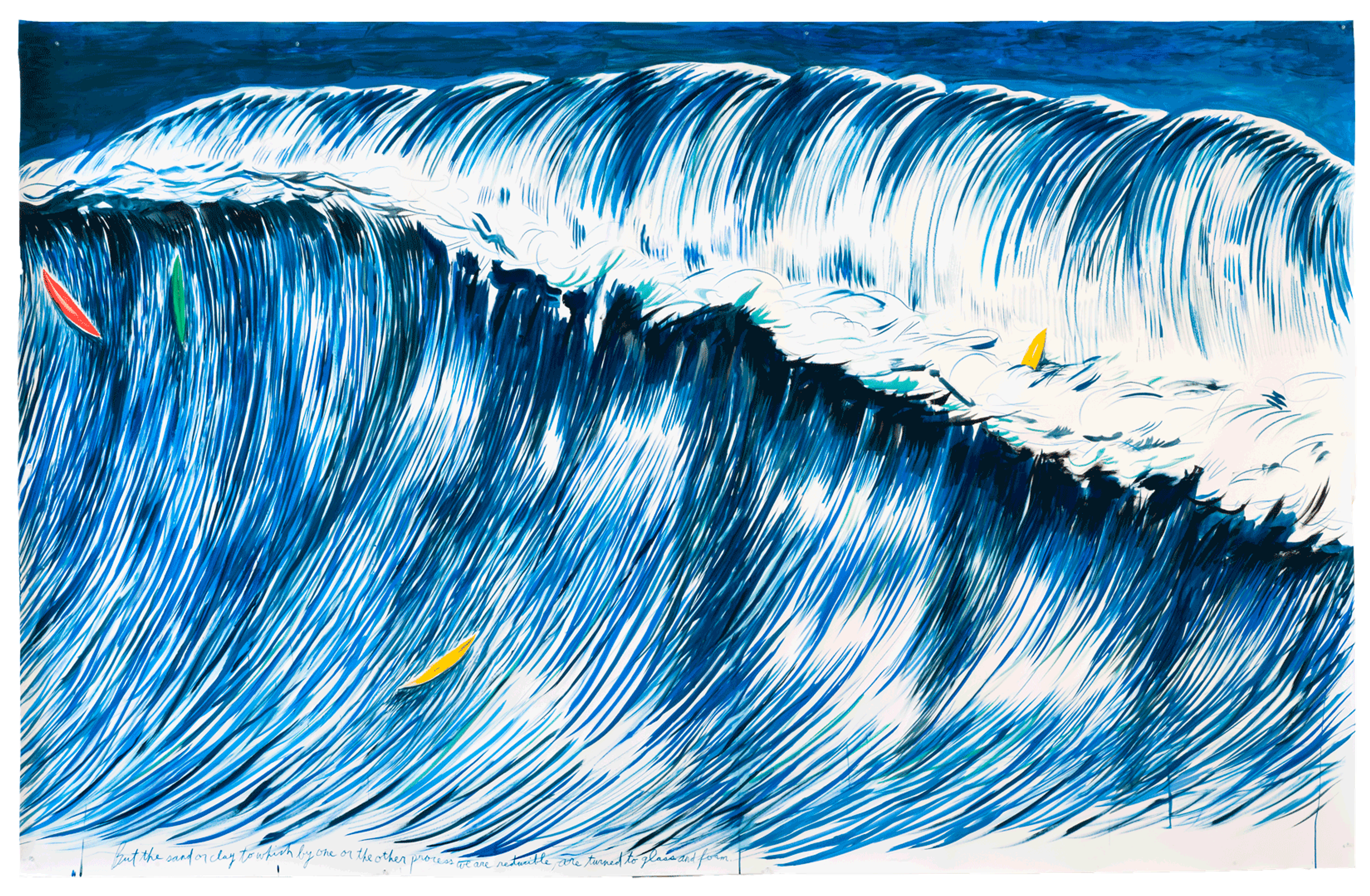 A drawing by Raymond Pettibon titled No Title (But the sand...), dated 2011.