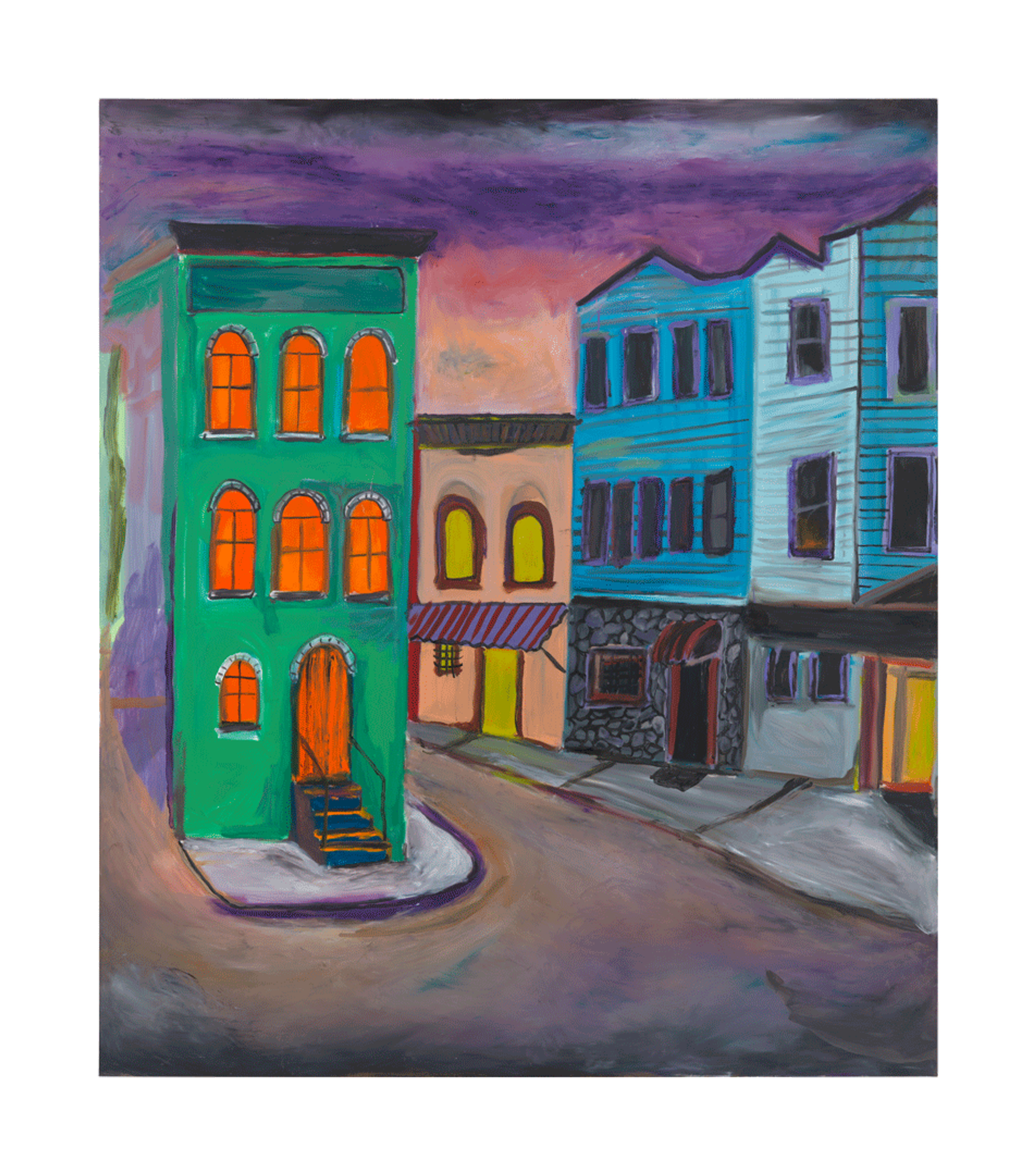 One of six untitled paintings by Josh Smith, dated 2020.