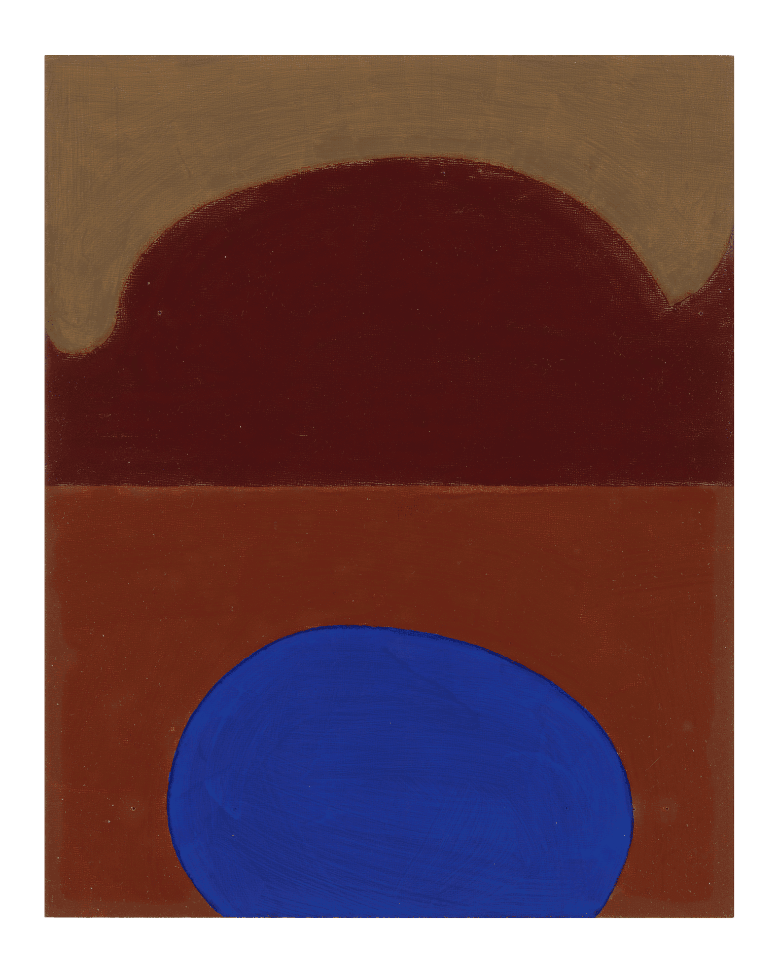 A painting by Suzan Frecon, titled composition in four colors, trial 3, dated 2009.
