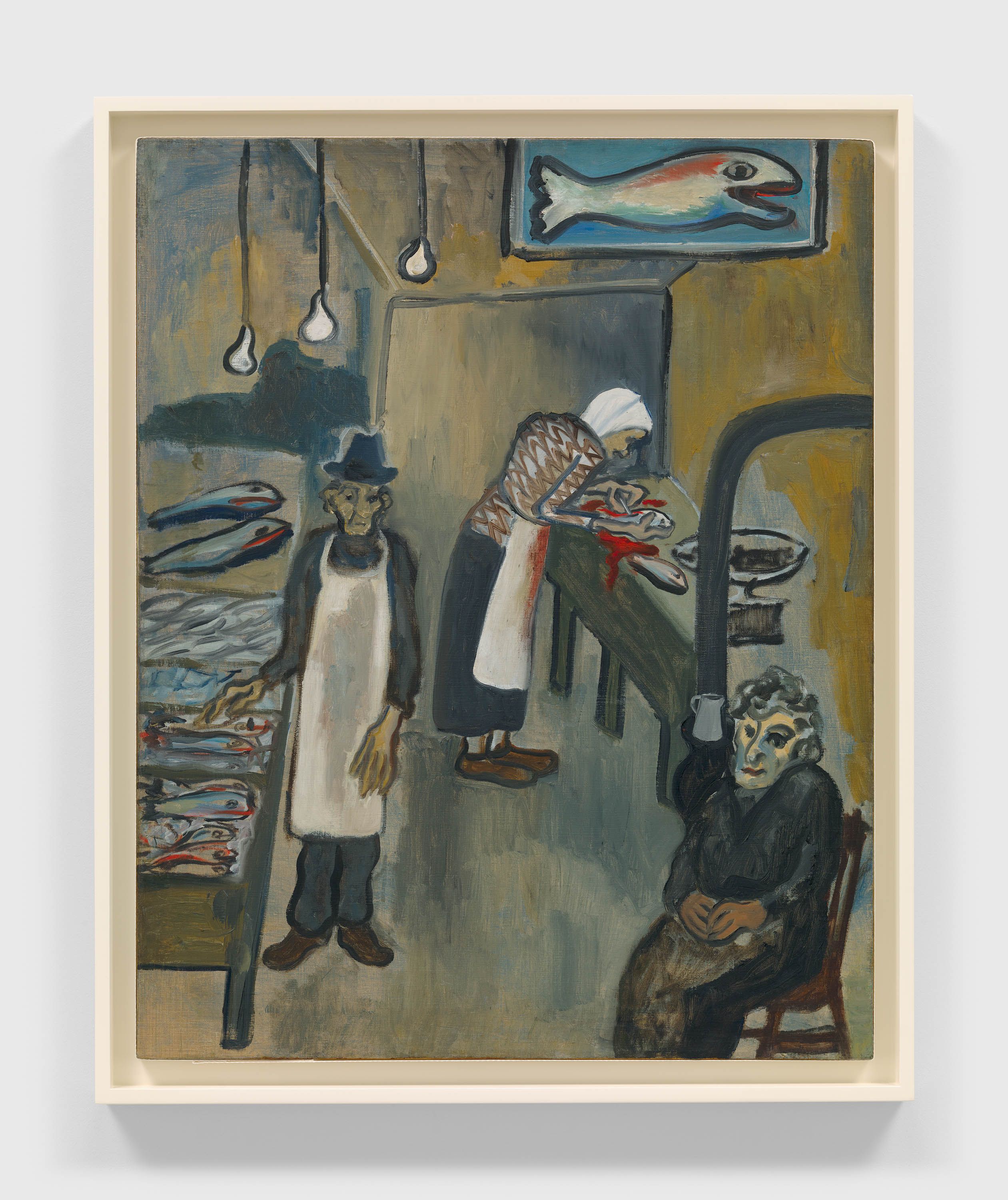A painting by Alice Neel, titled Fish Market, dated 1947.