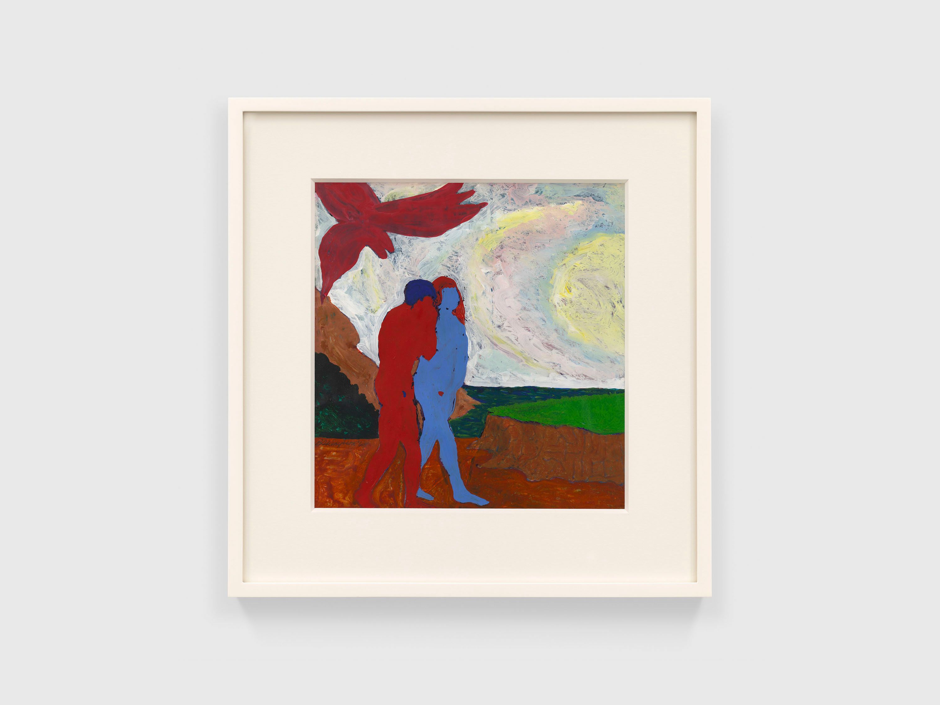 A work on paper by Bob Thompson, titled Adam and Eve, dated 1964.
