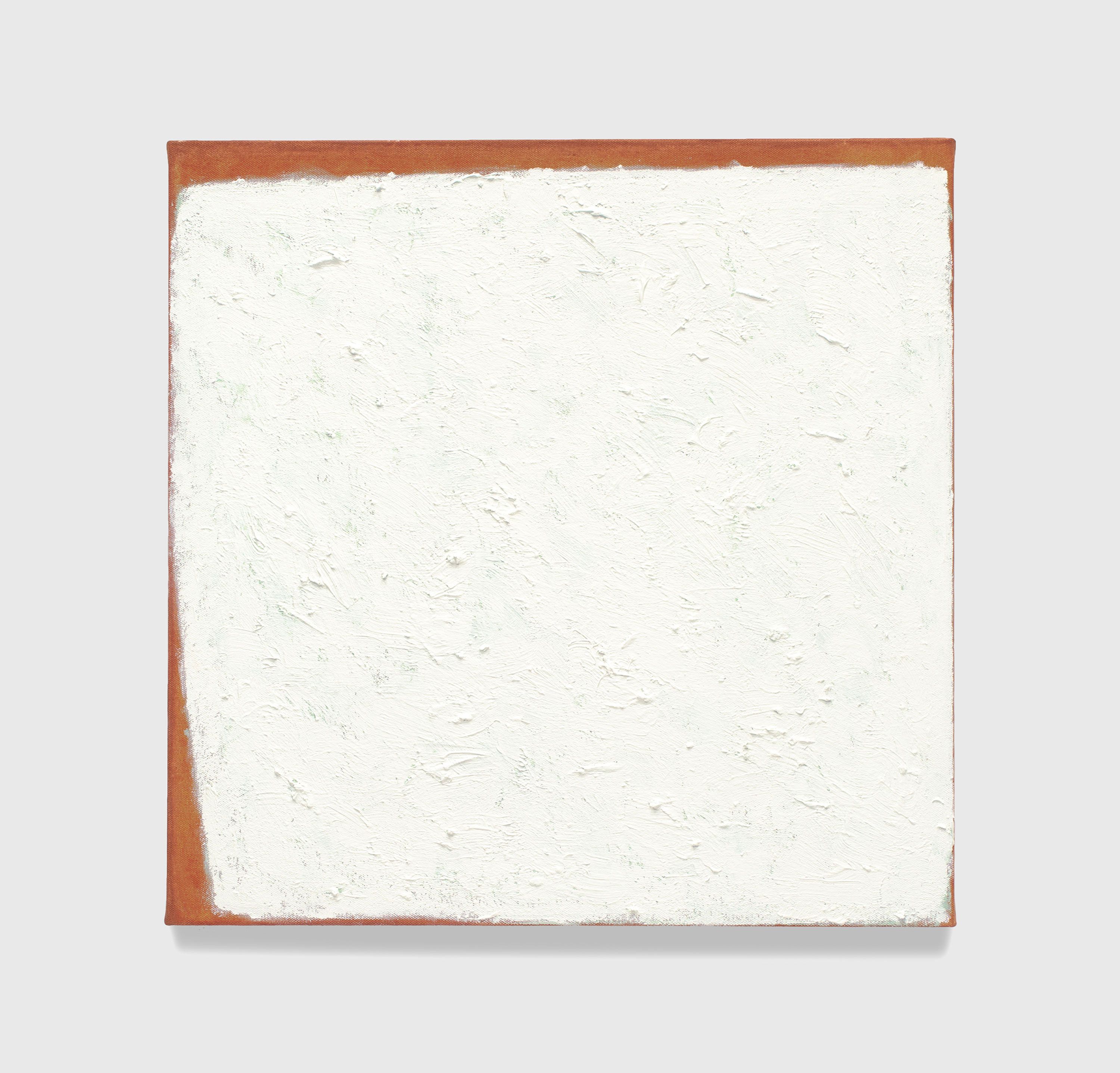 An untitled oil on stretched cotton canvas artwork by Robert Ryman, dated 2011.