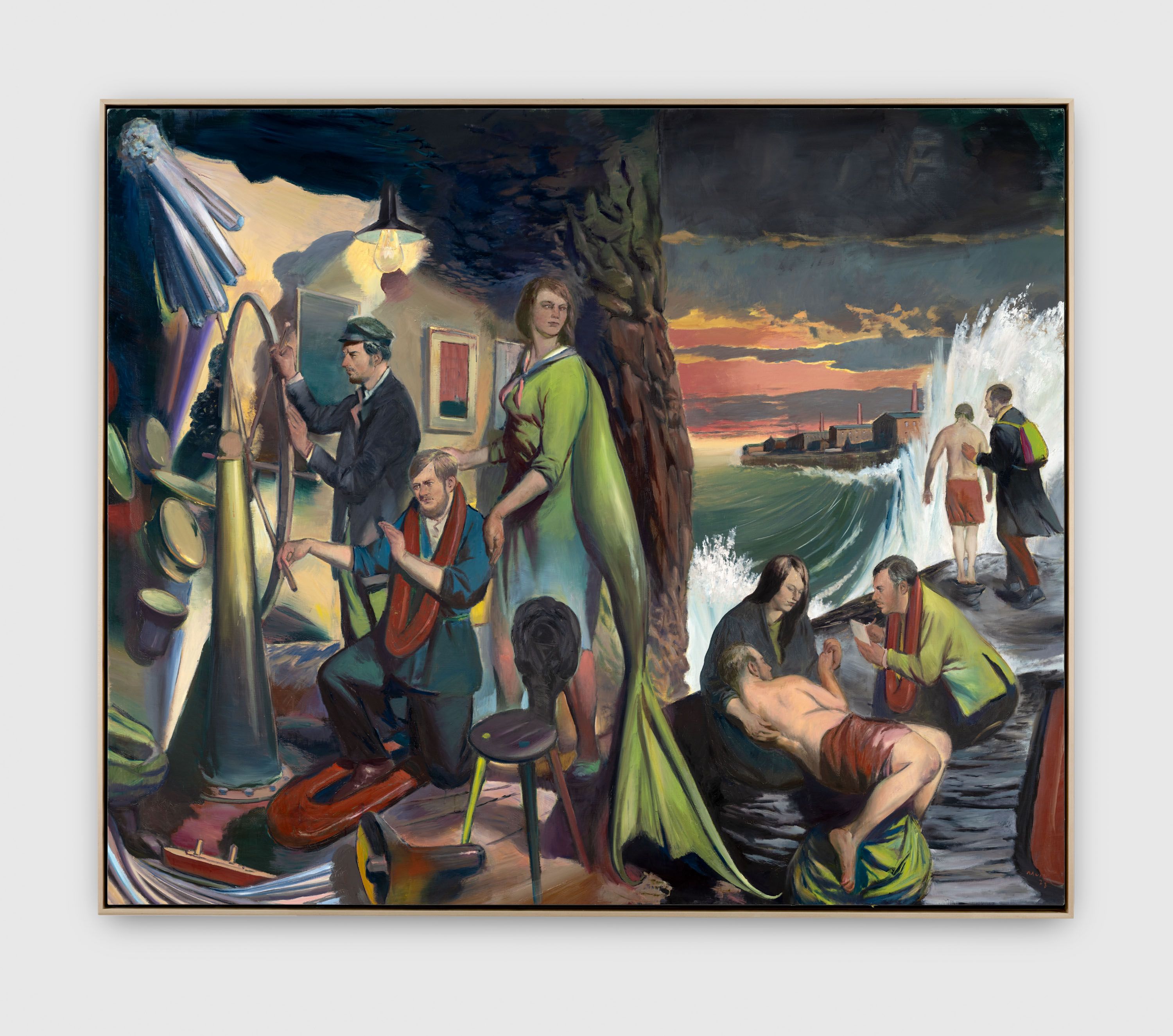 A painting by Neo Rauch, titled Steuermänner, dated 2023.