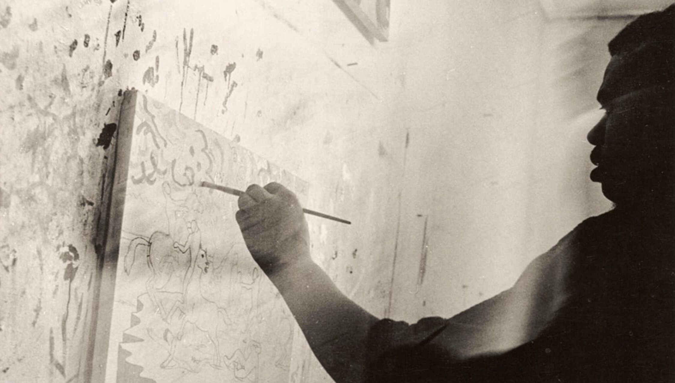 Bob Thompson at work in his studio, dated 1964.