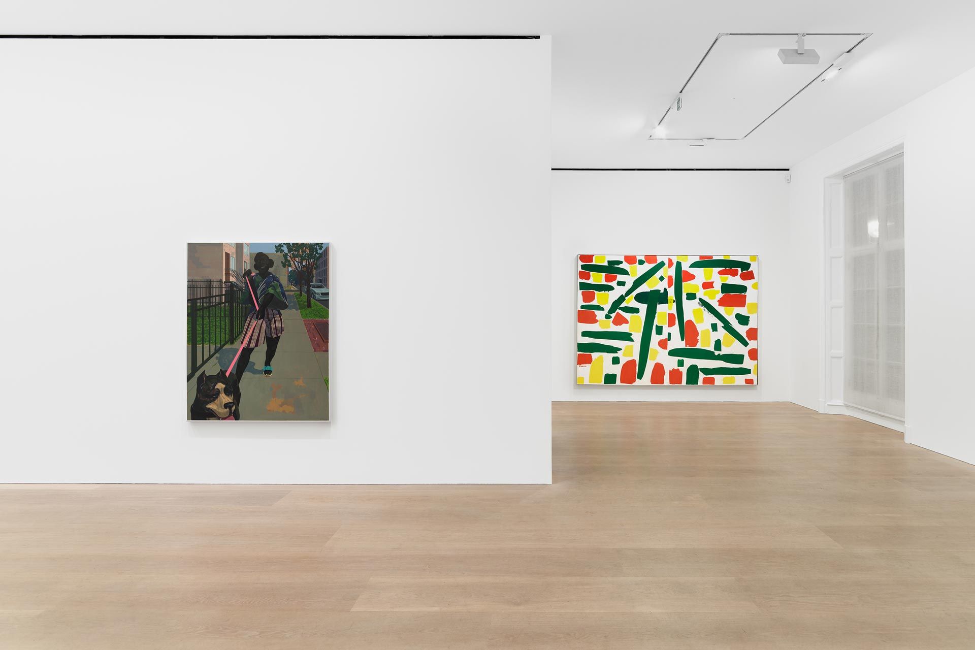 Installation view of the exhibition Kerry James Marshall: History of Painting, at David Zwirner in London, dated 2018.