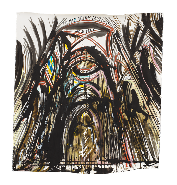 Raymond Pettibon — No Title (The mass begins...)