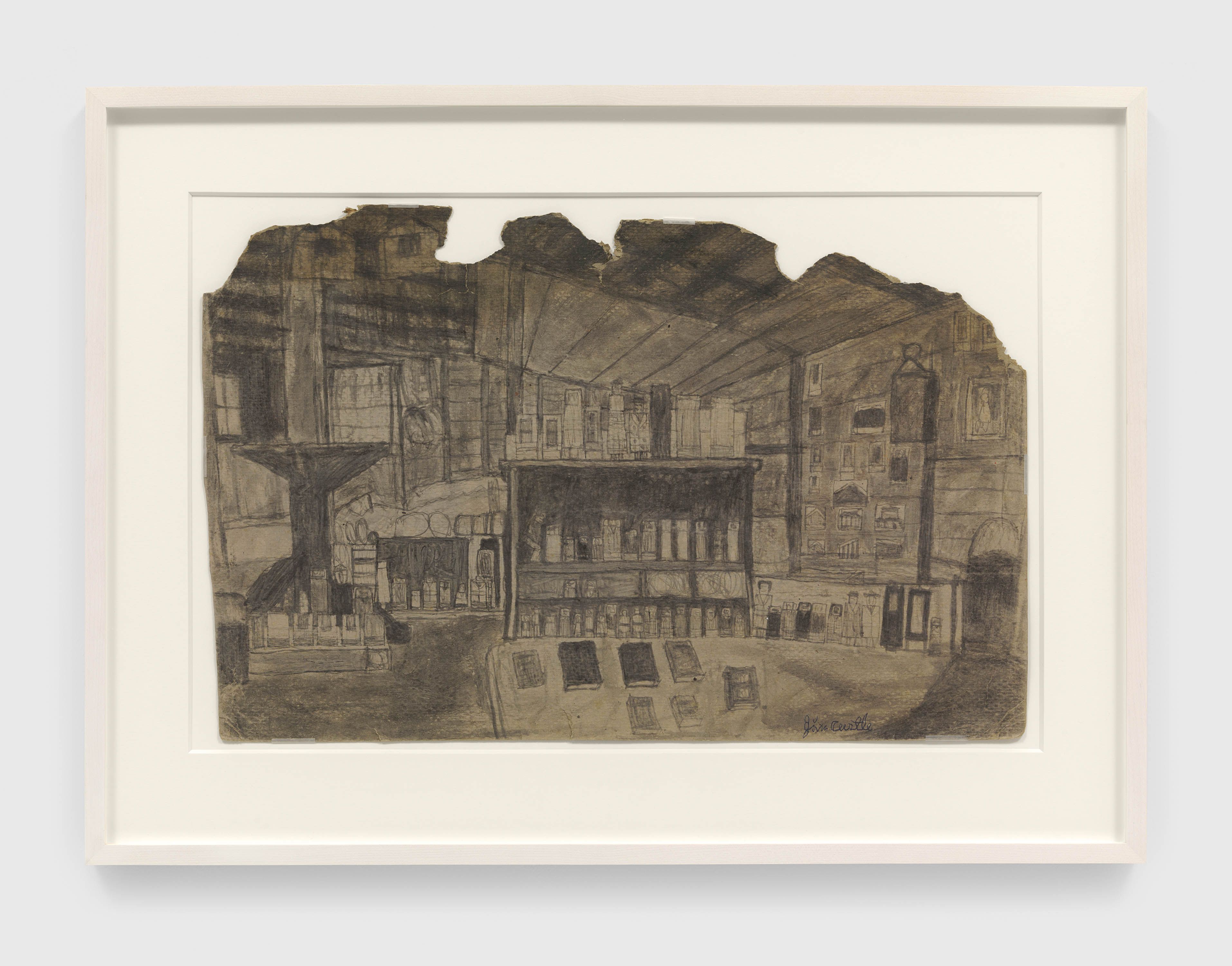 An untitled work on paper by James Castle, undated.