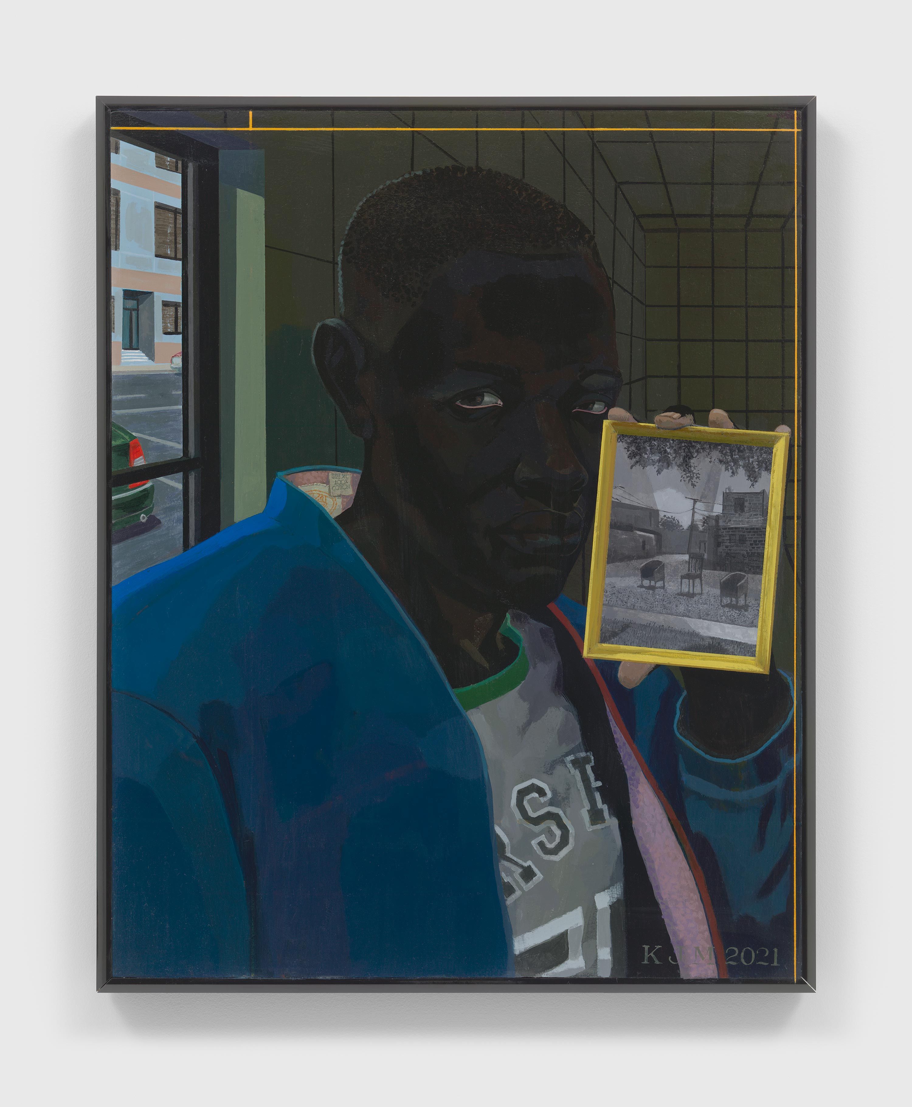 An untitled painting by Kerry James Marshall, dated 2021.