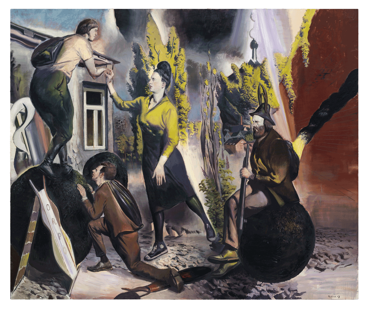 A painting by Neo Rauch, titled K√§fer, dated 2017.