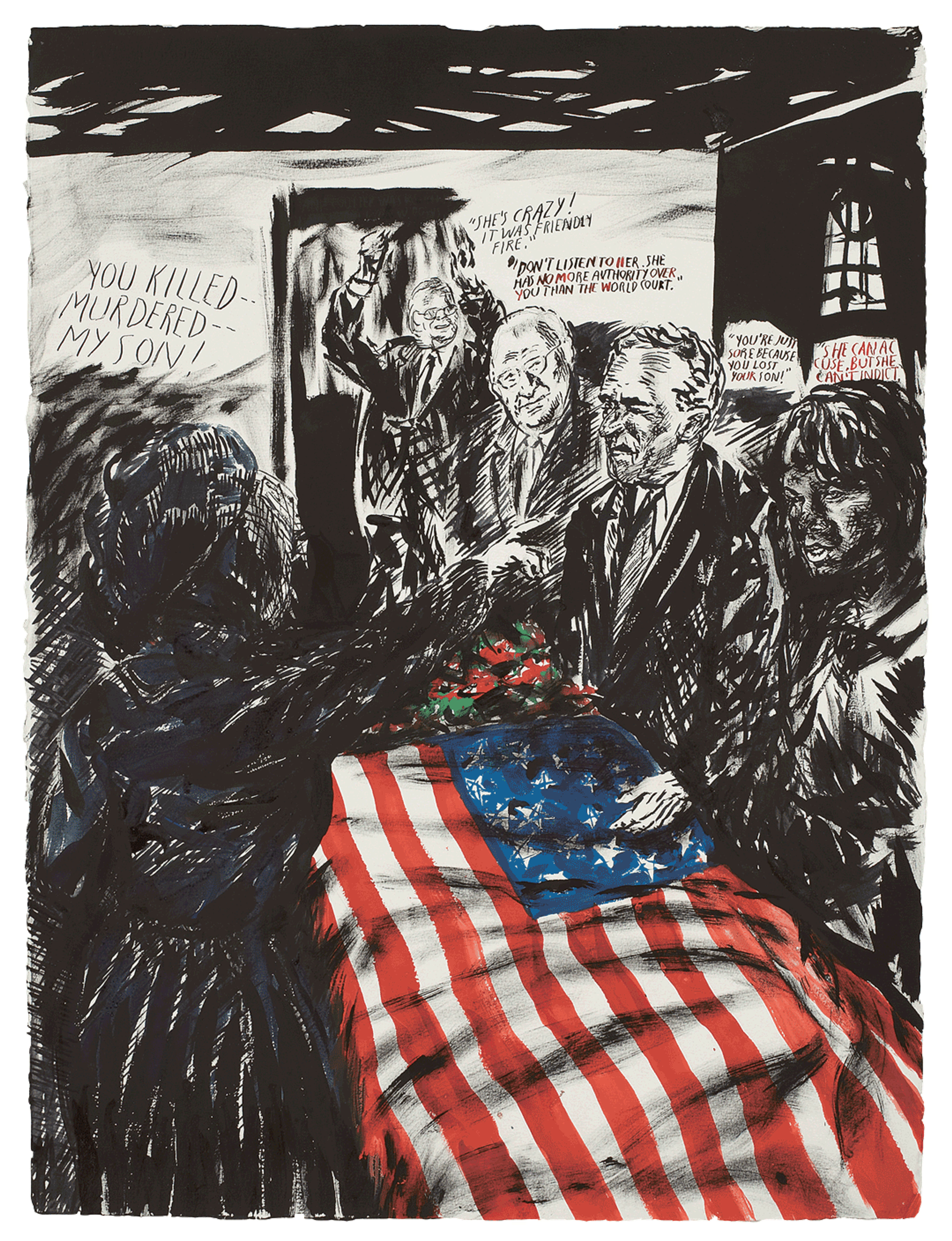 A drawing by Raymond Pettibon titled No Title (You killed--murdered--), dated 2007.