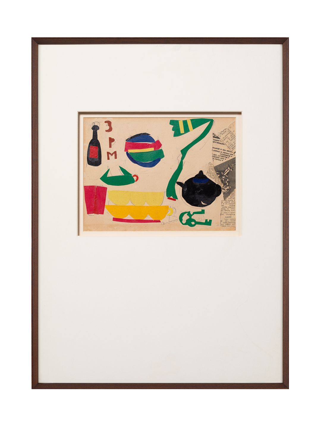 A work on paper by Benode Behari Mukherjee, titled 3 PM, dated 1965.